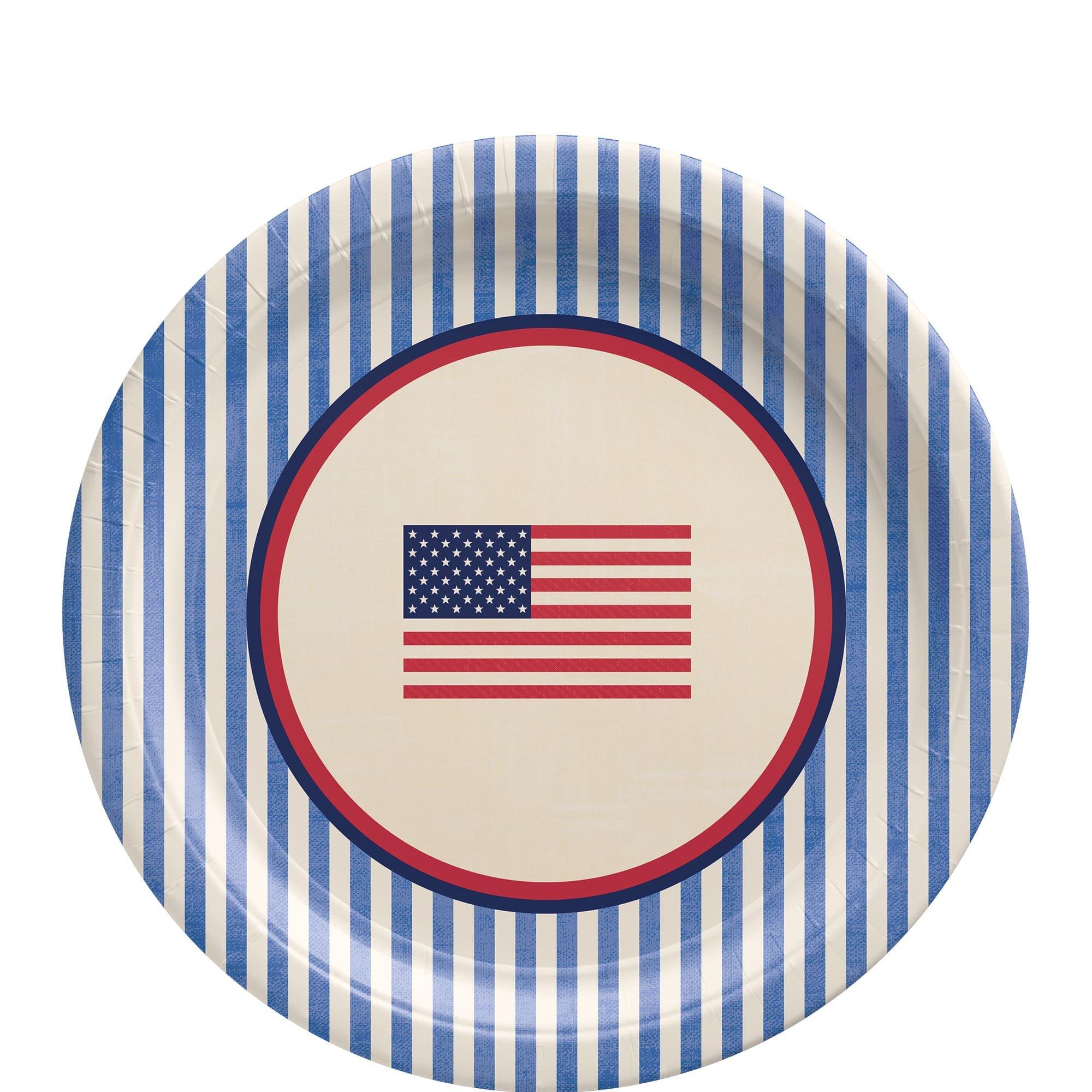 Americana Stripe Paper Lunch Plates, 8ct - Image 2