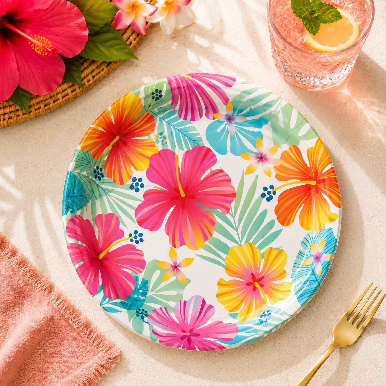 Summer Dream Paper Lunch Plates, 9in, 8ct
