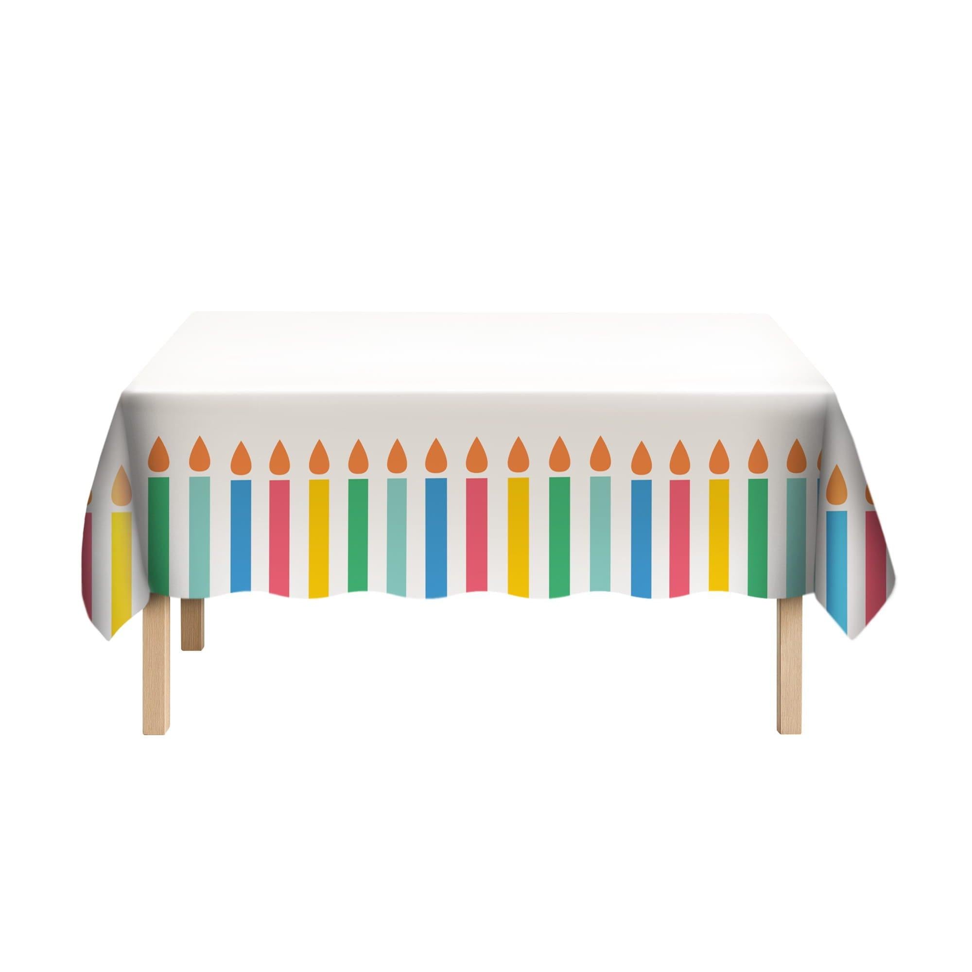 Colorful Collage Plastic Table Cover, 54in x 96in - Image 2