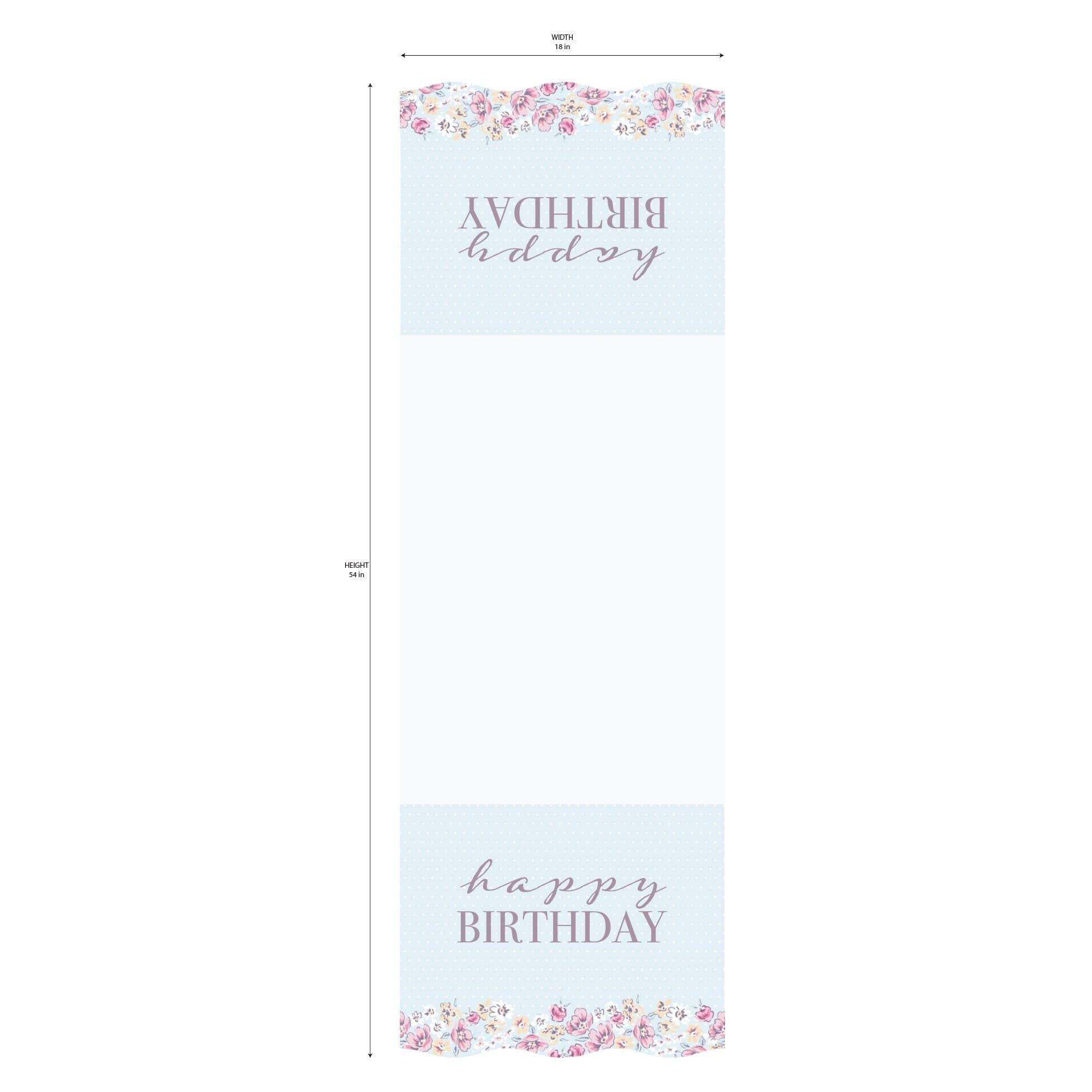 Ribbon and Rose Plastic Table Cover, 54in x 96in - Image 2