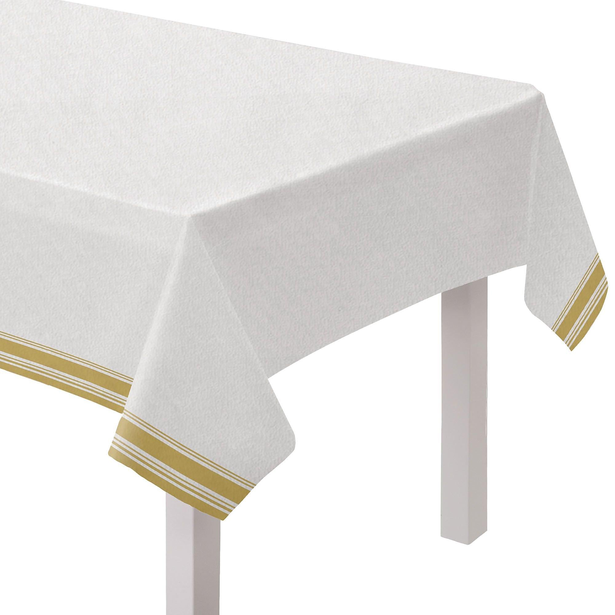Striped Border Premium Paper Table Cover, 54in x 102in, Assorted Colors - Image 2