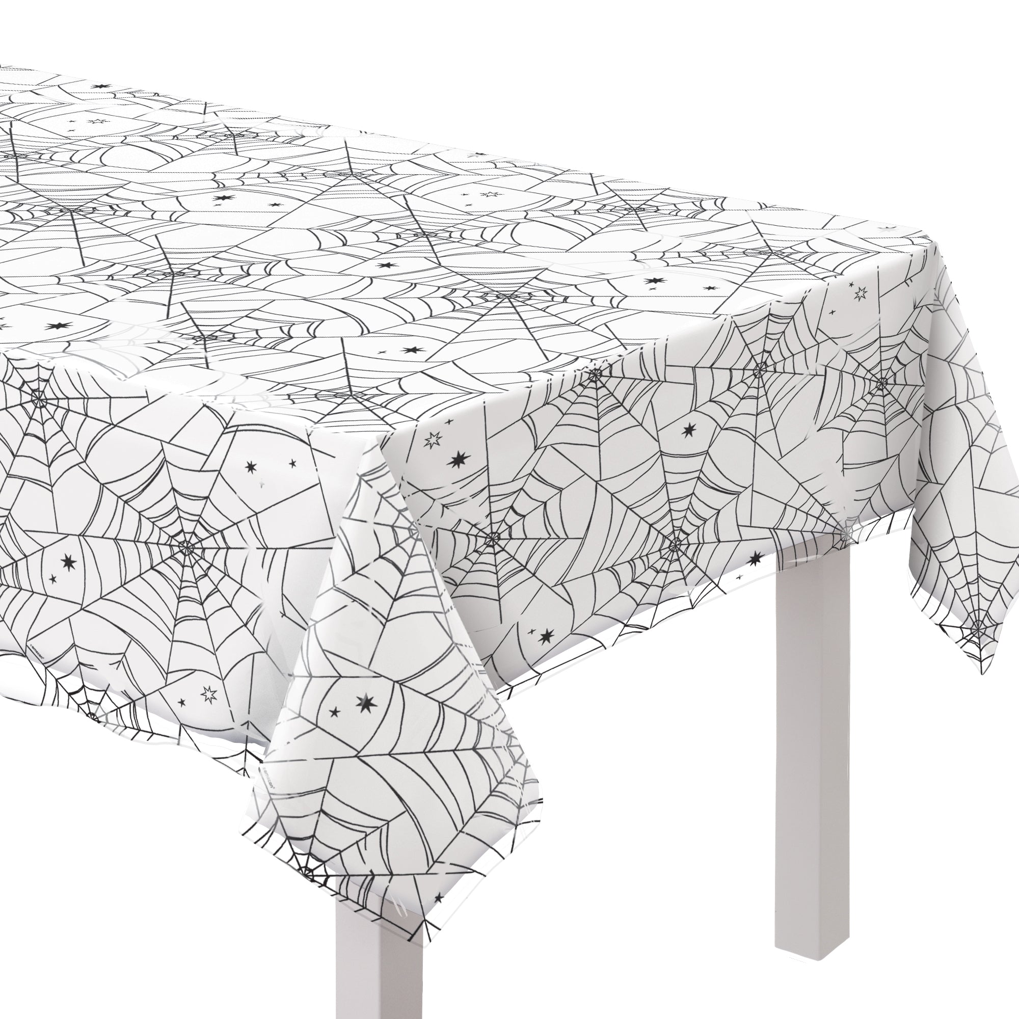Spiderweb Night Clear Plastic Table Cover, 54in x 108in - Image 2