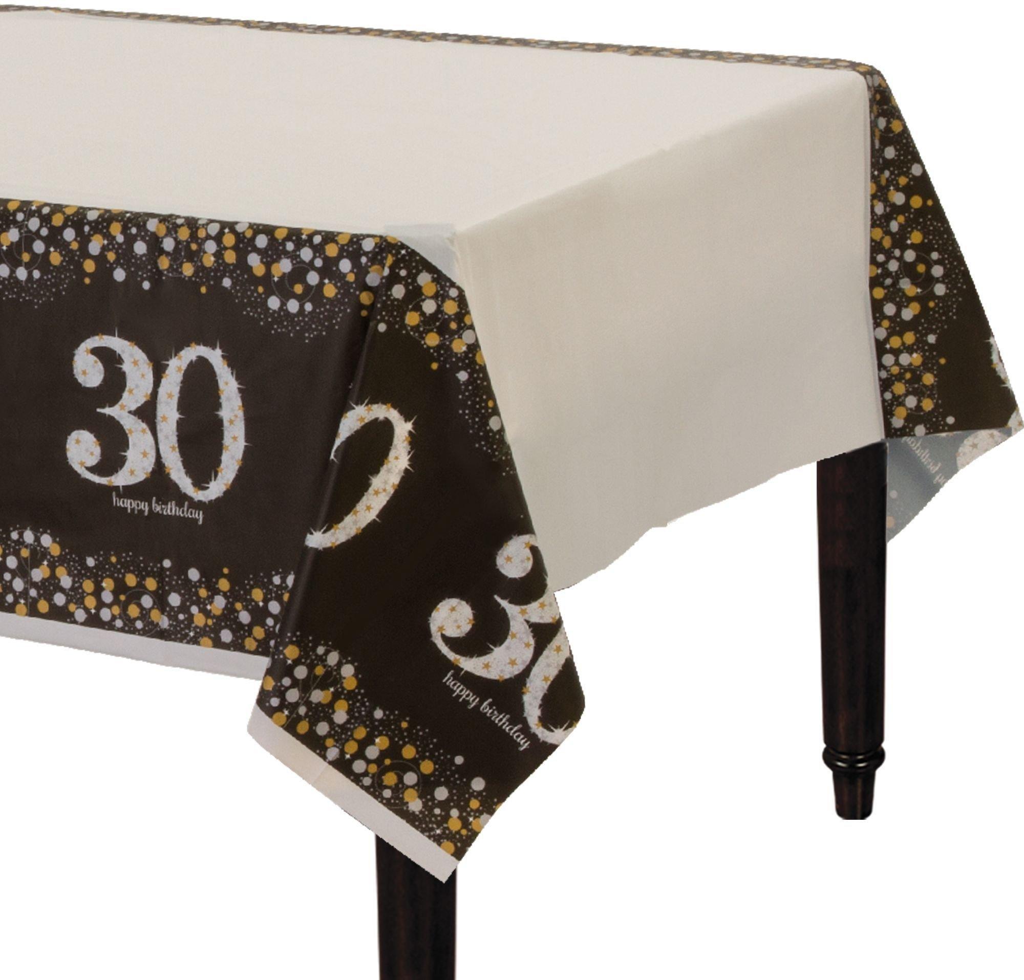 Birthday Table Cover - Sparkling Celebration, Ages 30, 40, 50, 60 - Image 2