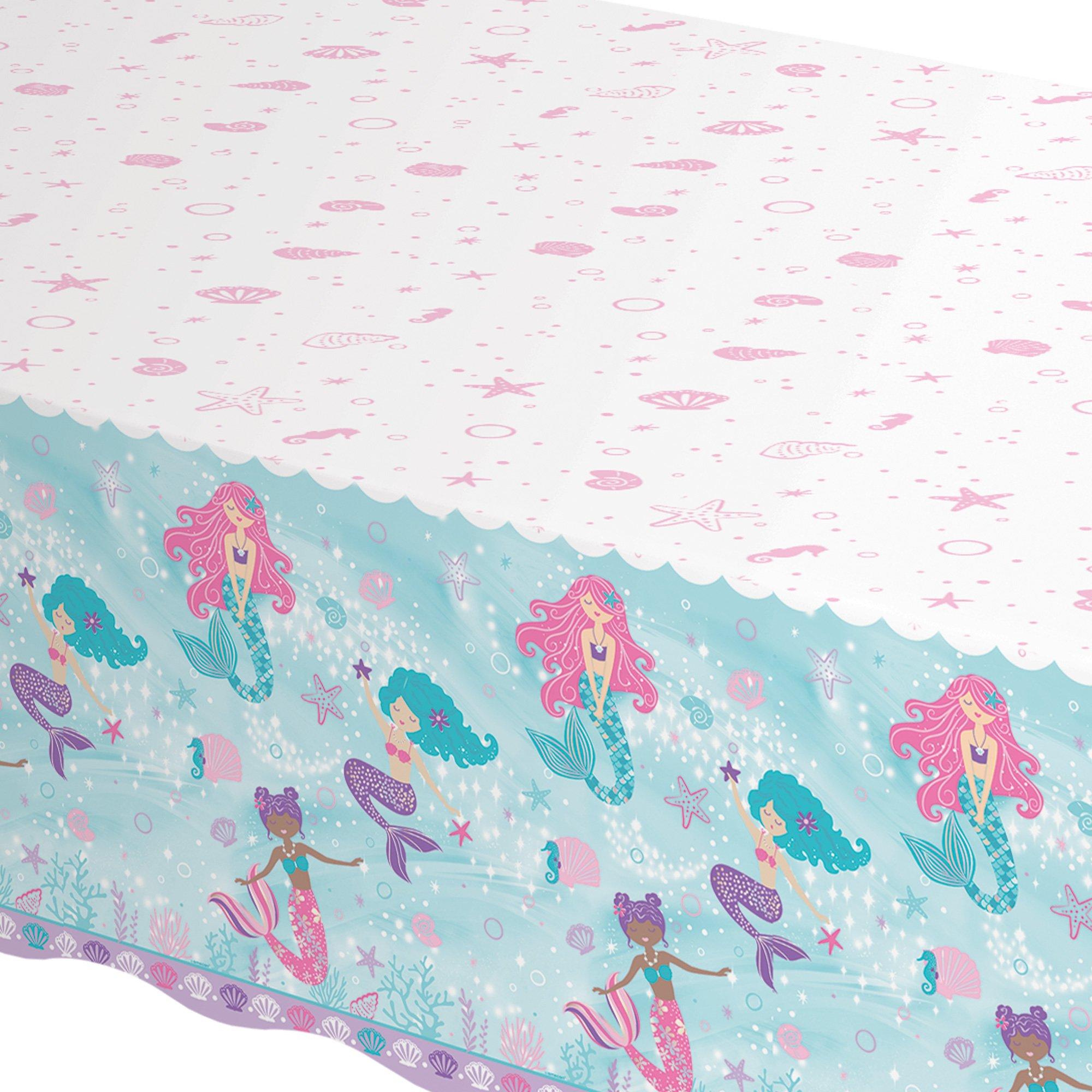 Shimmering Mermaids Plastic Table Cover, 54in x 96in - Image 2