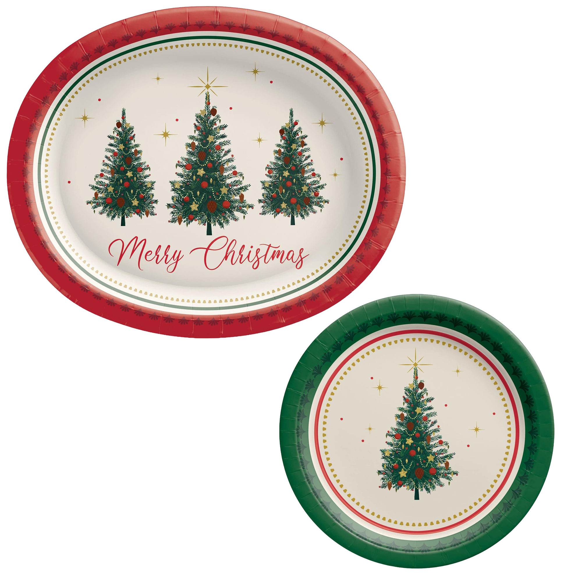 Elegant Evergreen Plate, 8ct, Assorted Options