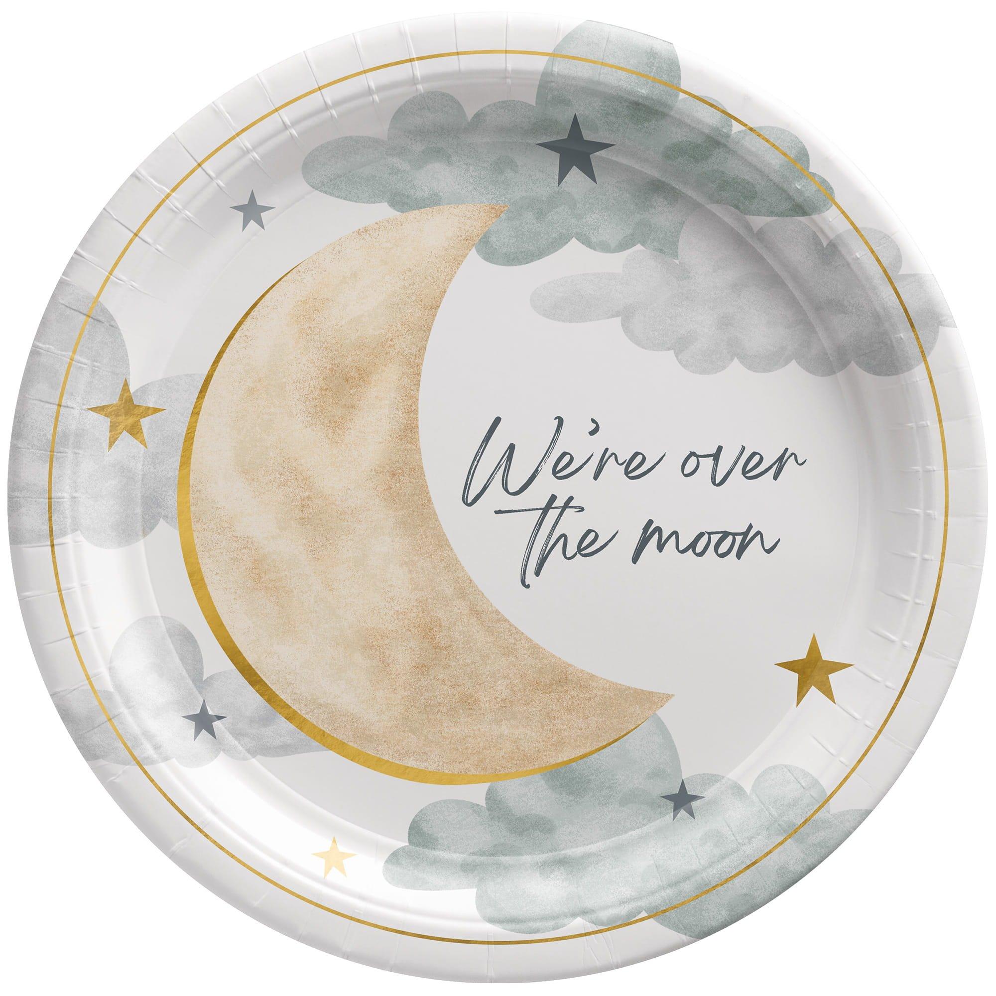 Over the Moon Baby Shower Paper Plates, 8ct, Assorted Options - Image 2