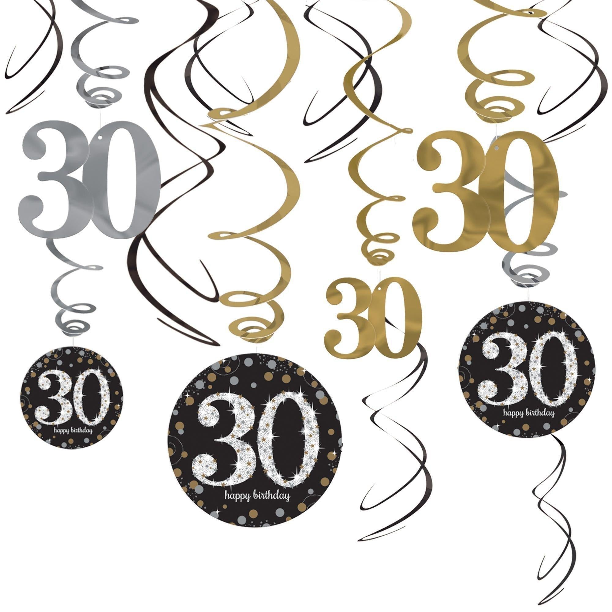 Birthday Swirl Decorations 12ct - Sparkling Celebration, Ages - Image 2