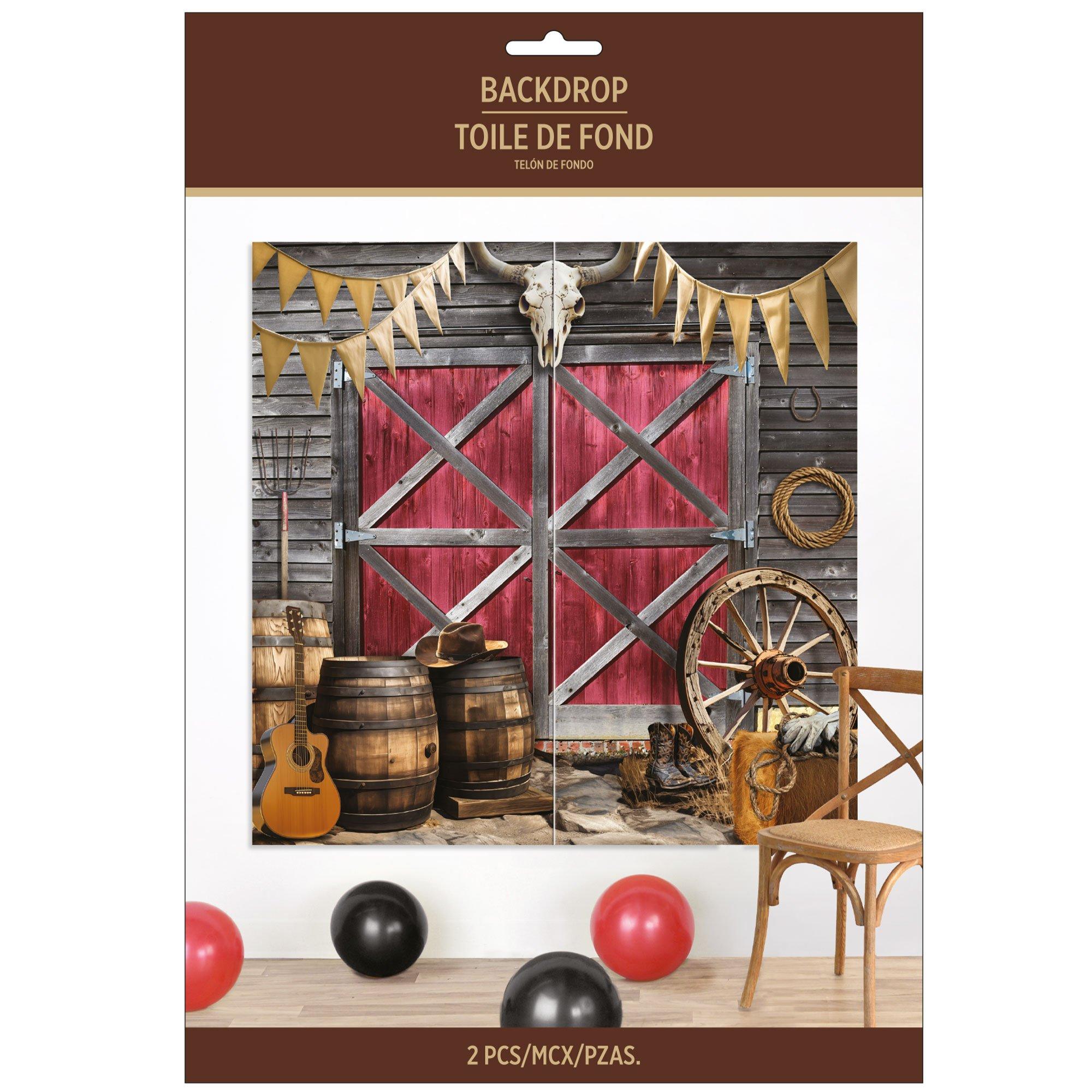 Western Plastic Scene Setter Backdrop, 5.41ft x 5.41ft, 2pc - Image 2