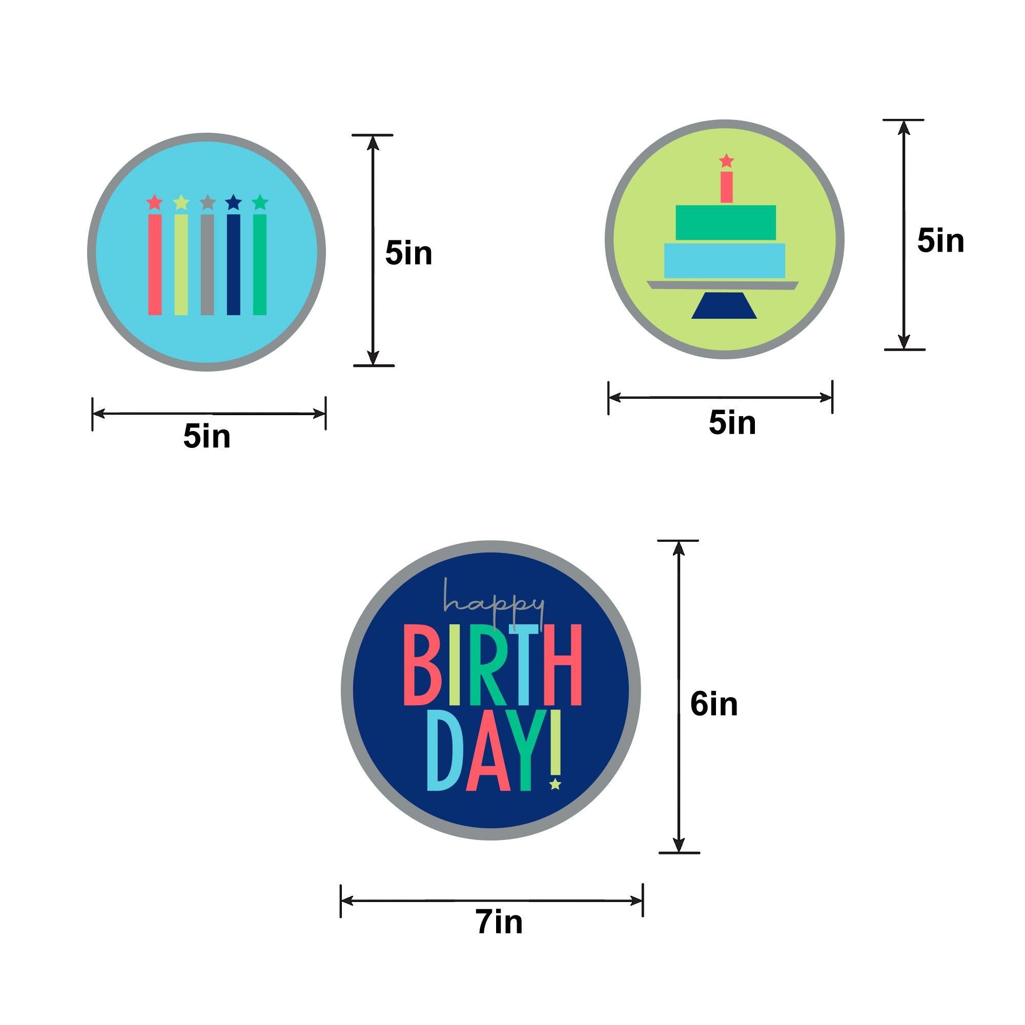 Modern Birthday Cardstock & Plastic Swirl Decorations, 12ct - Image 2