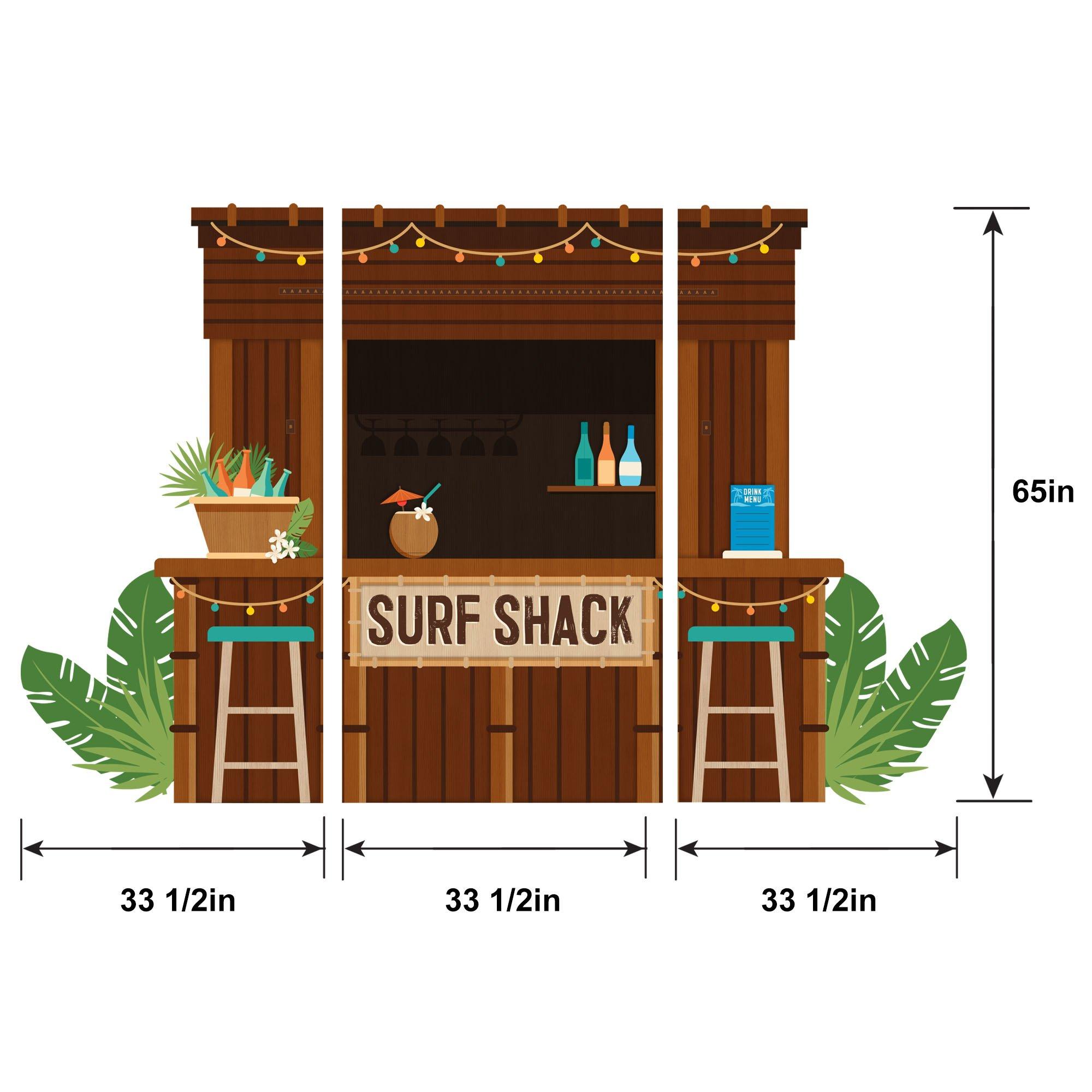 Beach Life Surf Shack 3D Plastic & Raffia Scene Setter, 8.4ft x 5.4ft - Image 2