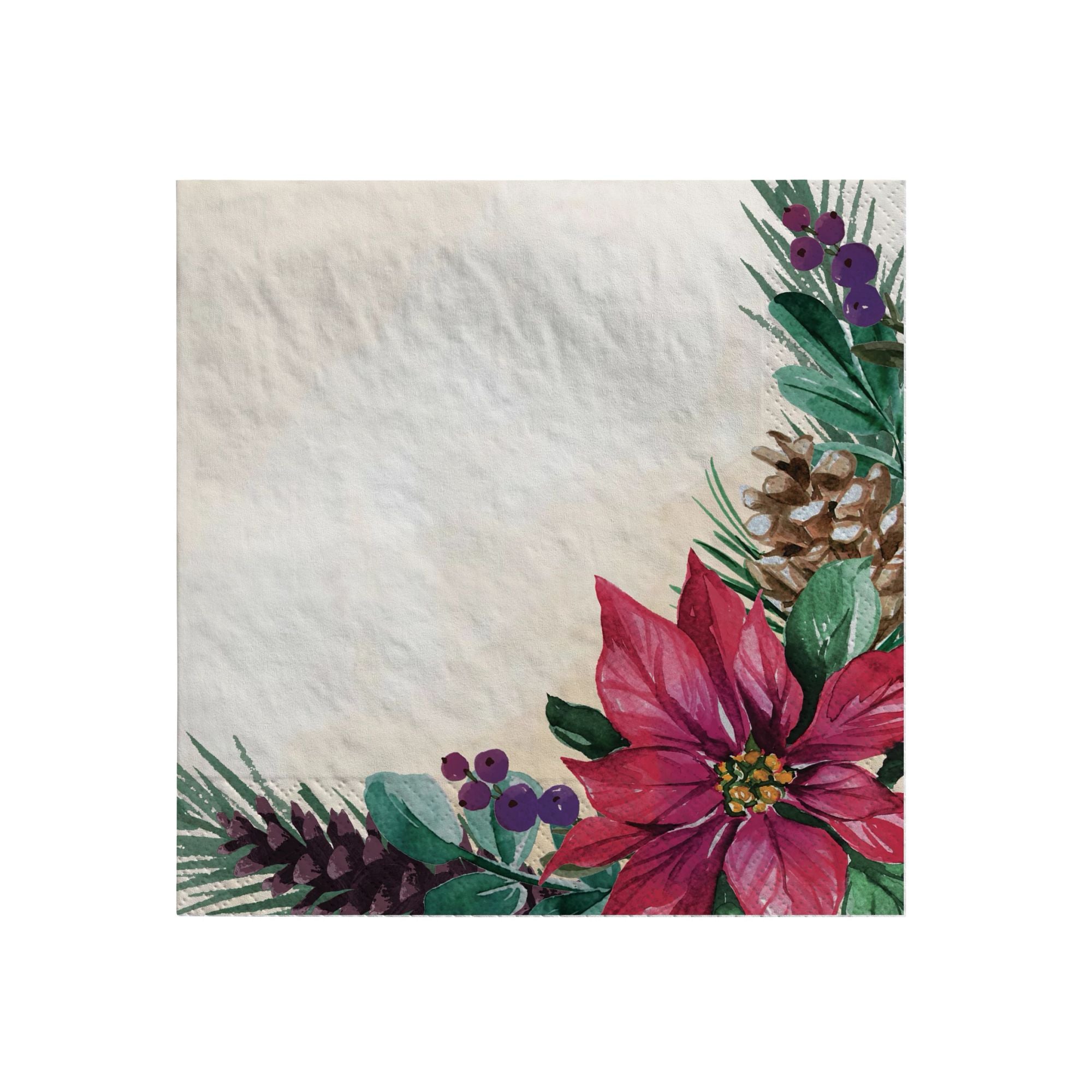 Traditional Poinsettia Napkins, 16ct (Lunch, Beverage or Guest Towel), Assorted Options - Image 2