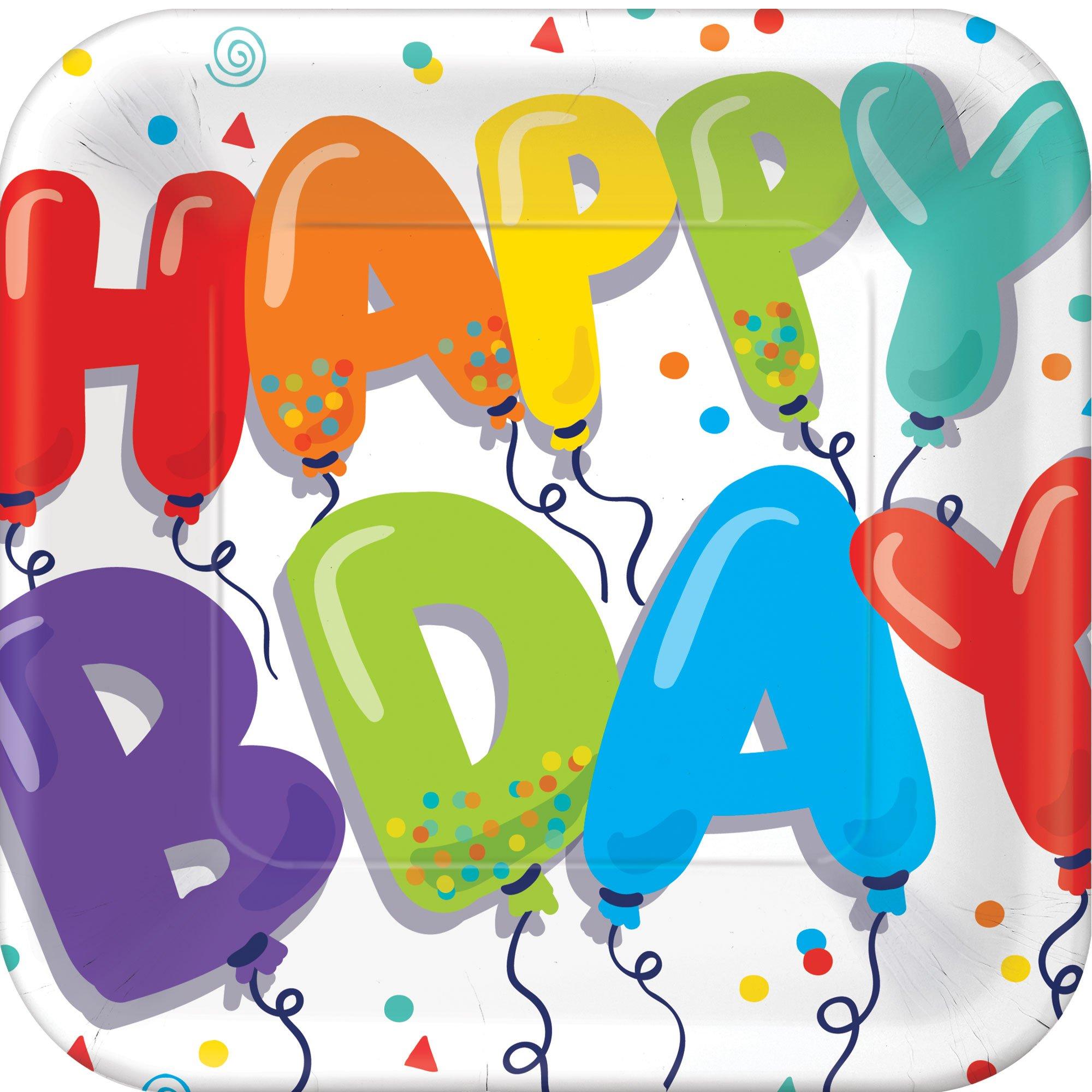 Birthday Balloons Dessert Plates, 7in, 18ct - Image 2