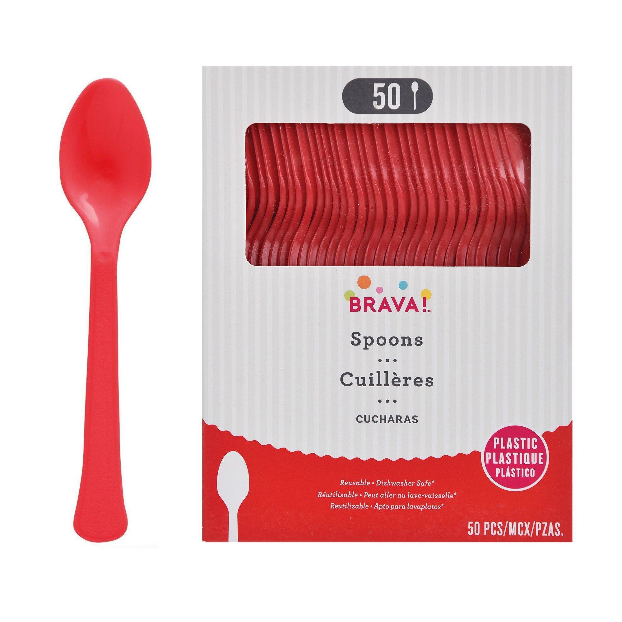 Plastic Spoons, Assorted Colors