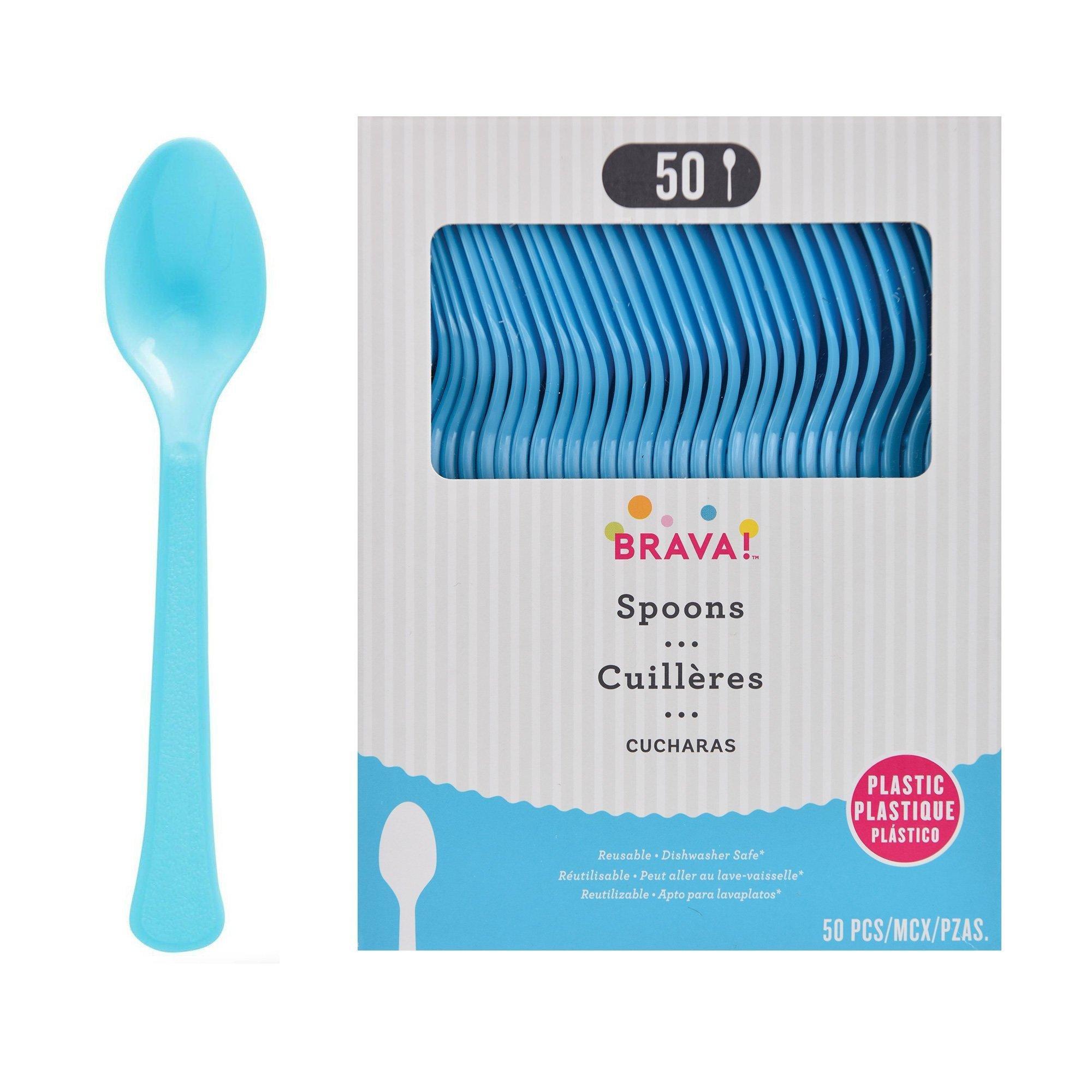 Plastic Spoons, Assorted Colors - Image 2