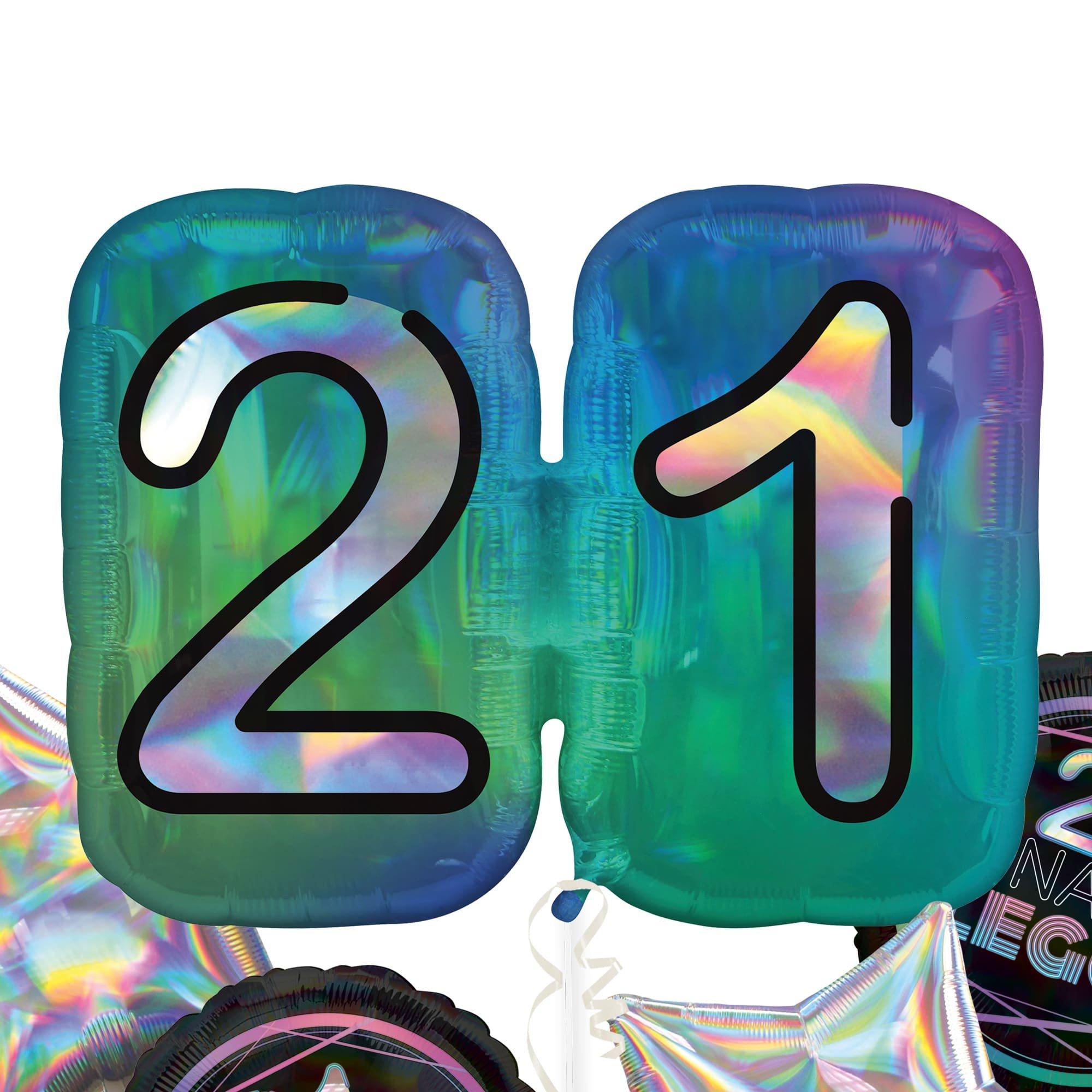 Finally 21 Birthday Foil Balloon Bouquet, 5pc - Image 2