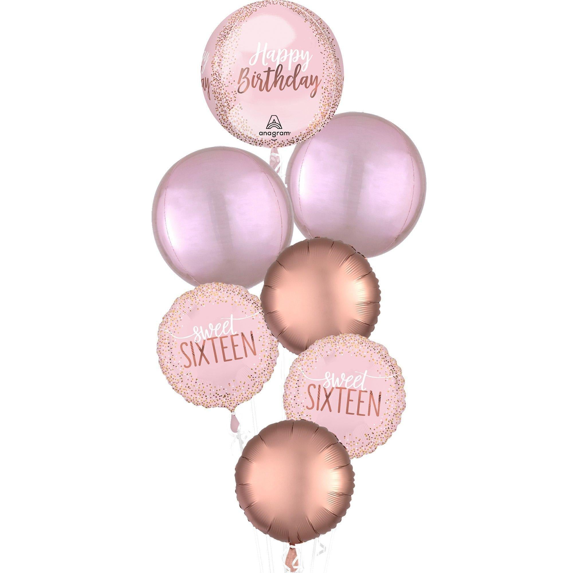 Blush Pink Happy Birthday Balloon, 15in x 16in - Orbz - Image 2