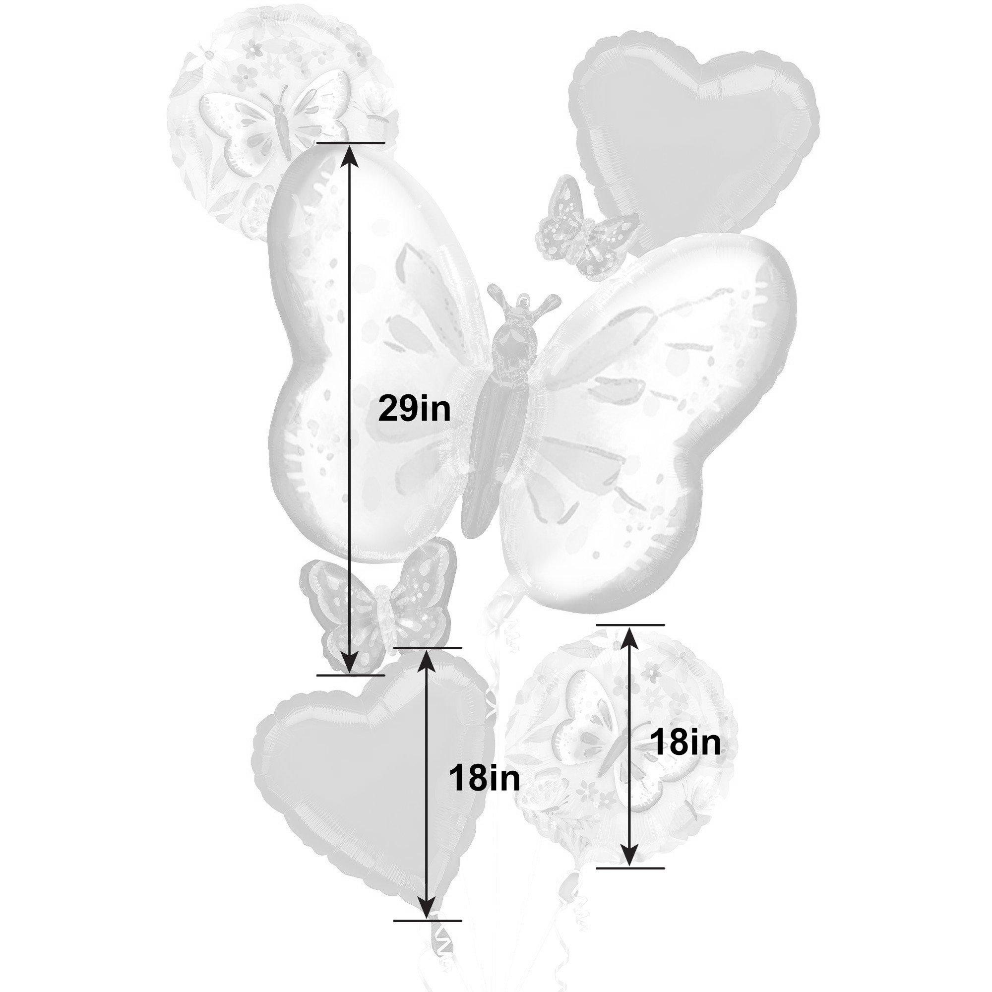 Fluttering Butterflies Foil Balloon Bouquet, 5pc - Image 2