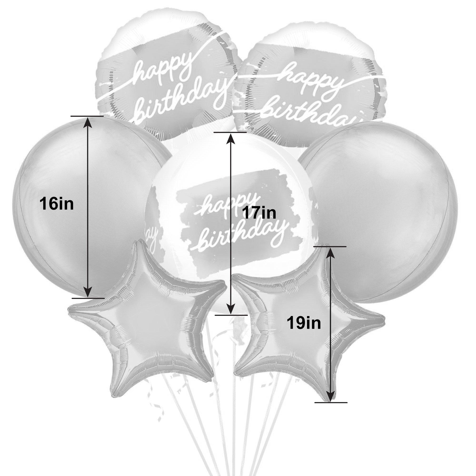 Golden Age Birthday Foil Balloon Bouquet, 7pc - Image 2