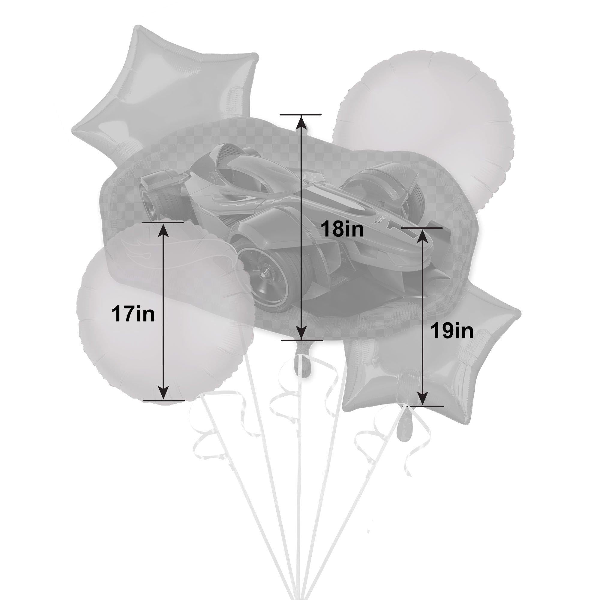 Hot Wheels Foil Balloon Bouquet, 5pc - Image 2