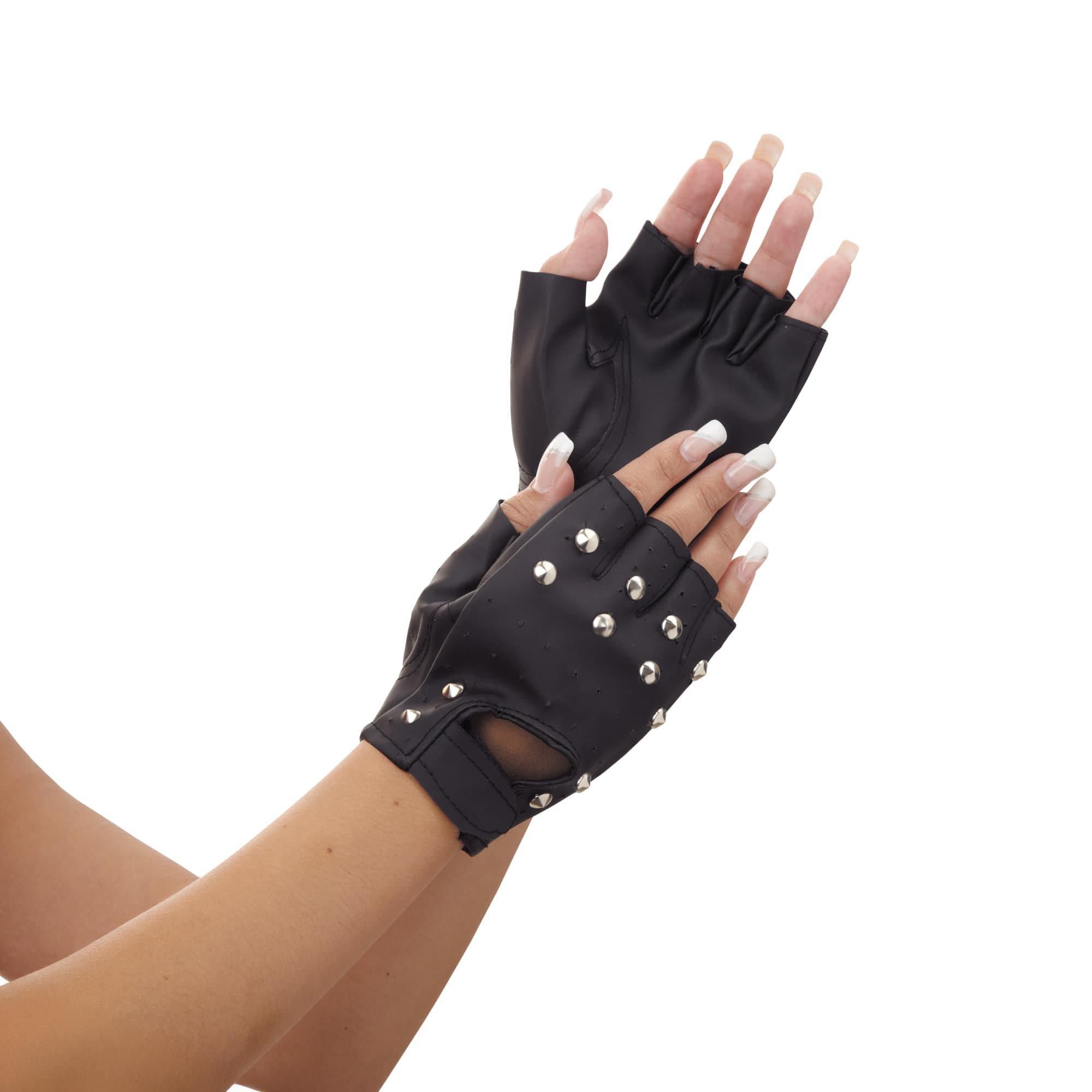 Black Studded Back Gloves