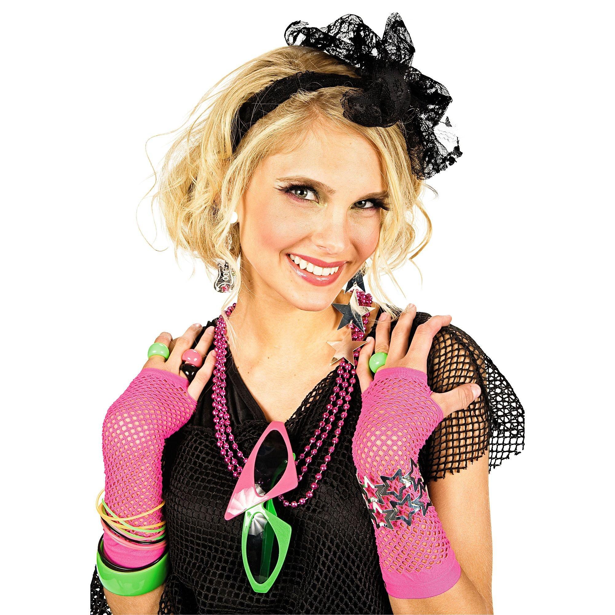 Neon Fishnet Gloves - Image 2