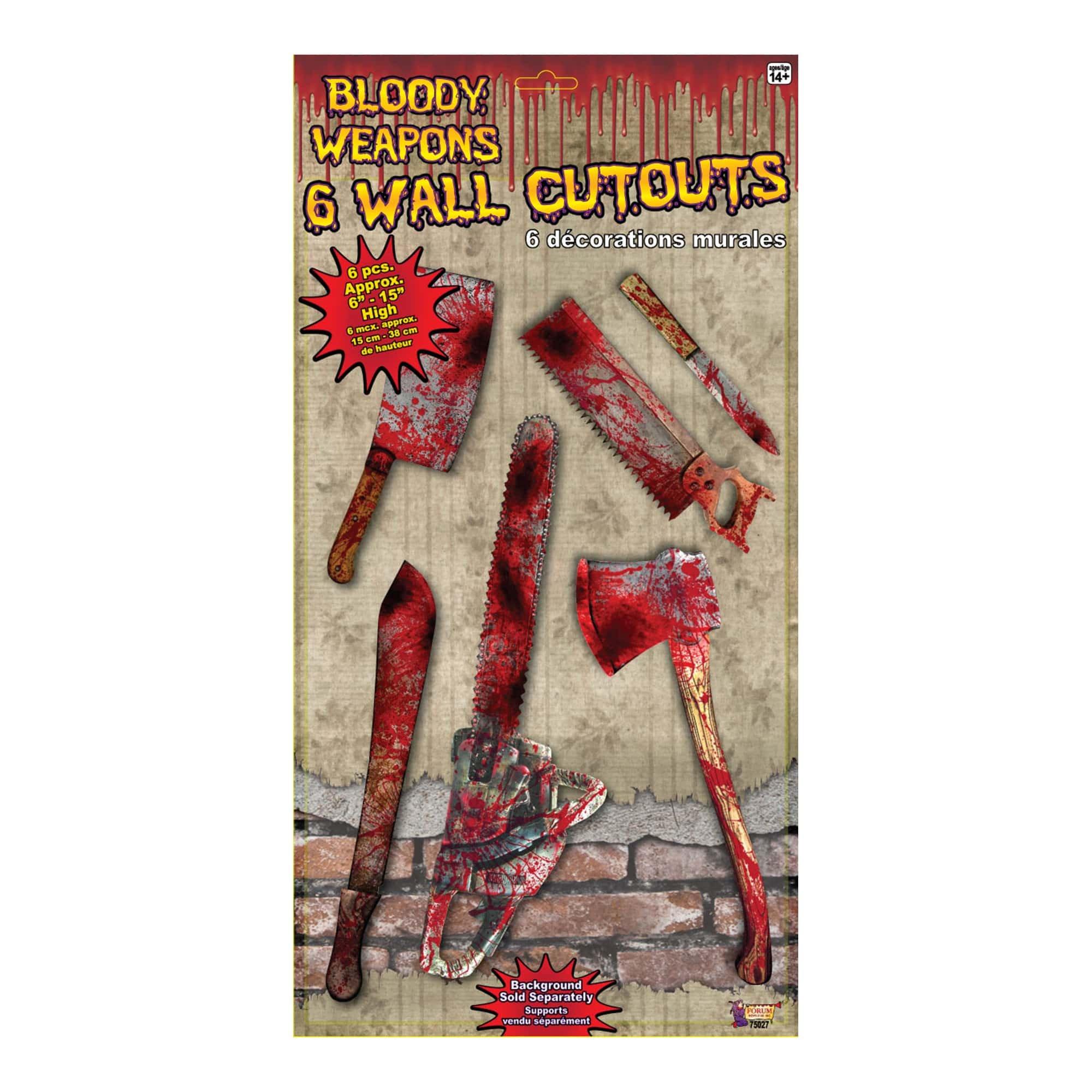 Bloody Weapon Wall Cutout Set - 6 Piece