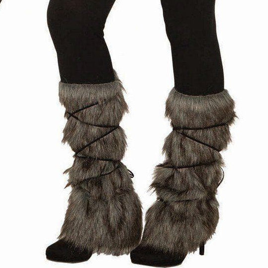 Adult Faux Fur Viking Leg Guards