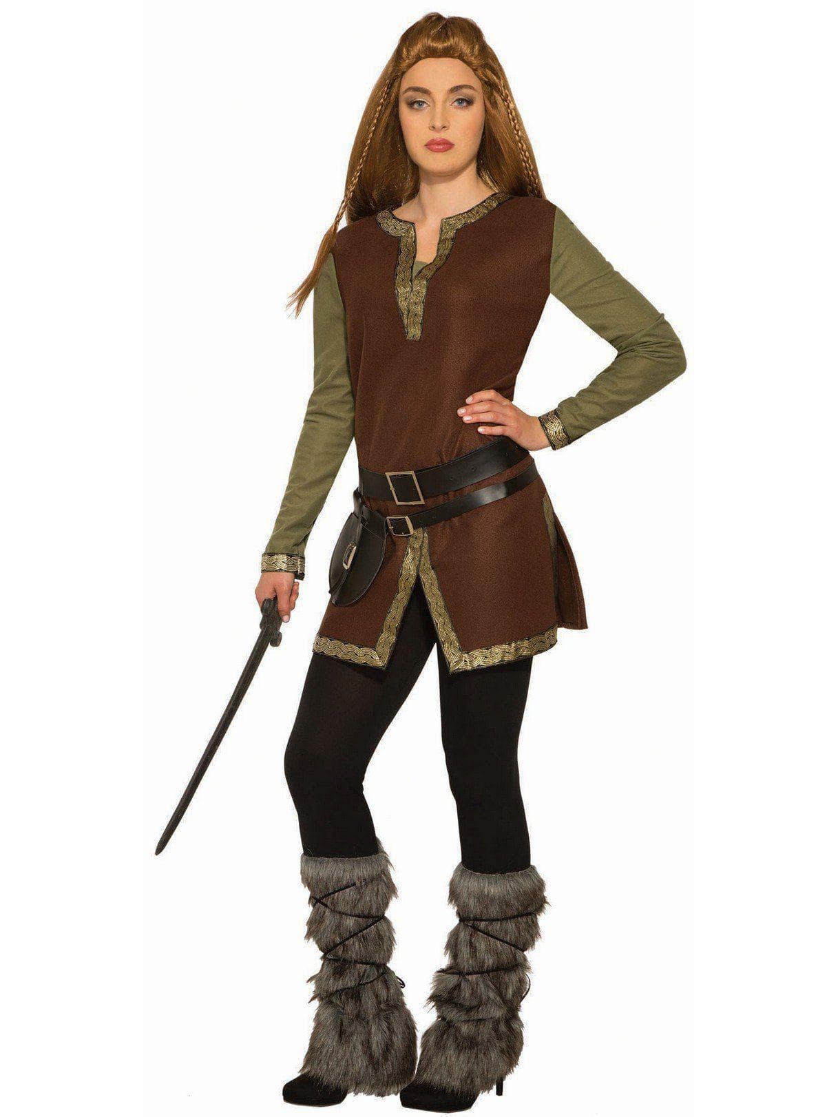 Adult Faux Fur Viking Leg Guards - Image 2