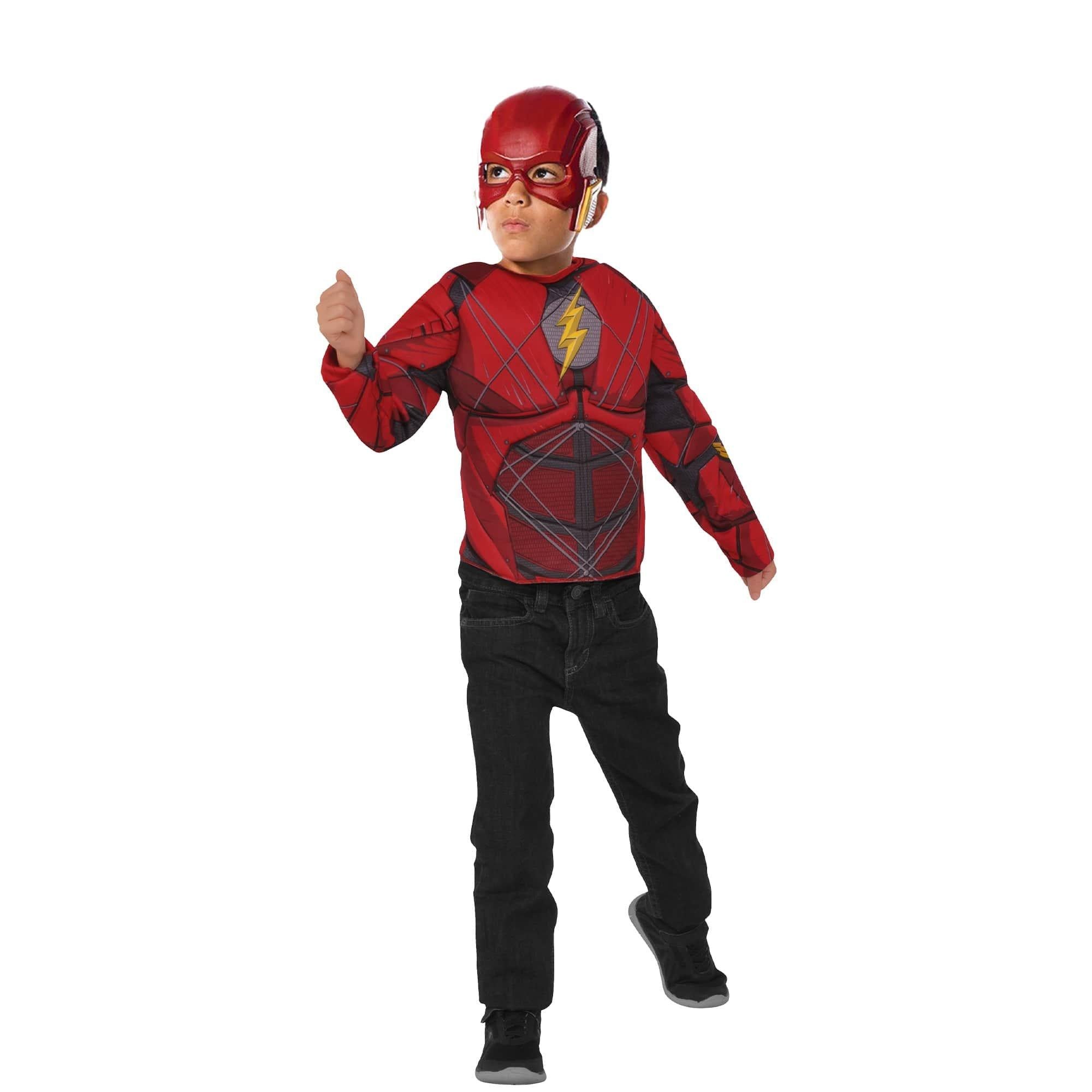 Kids' Flash Costume Top And Mask Set