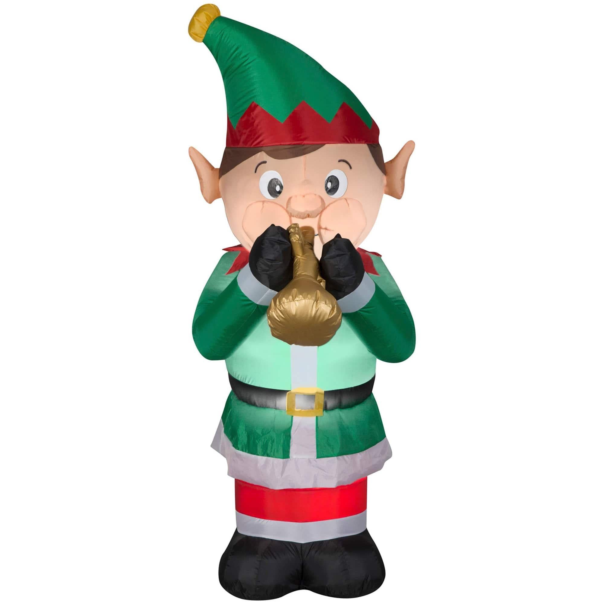 6 Foot Elf Light Up Christmas Inflatable Lawn Decoration