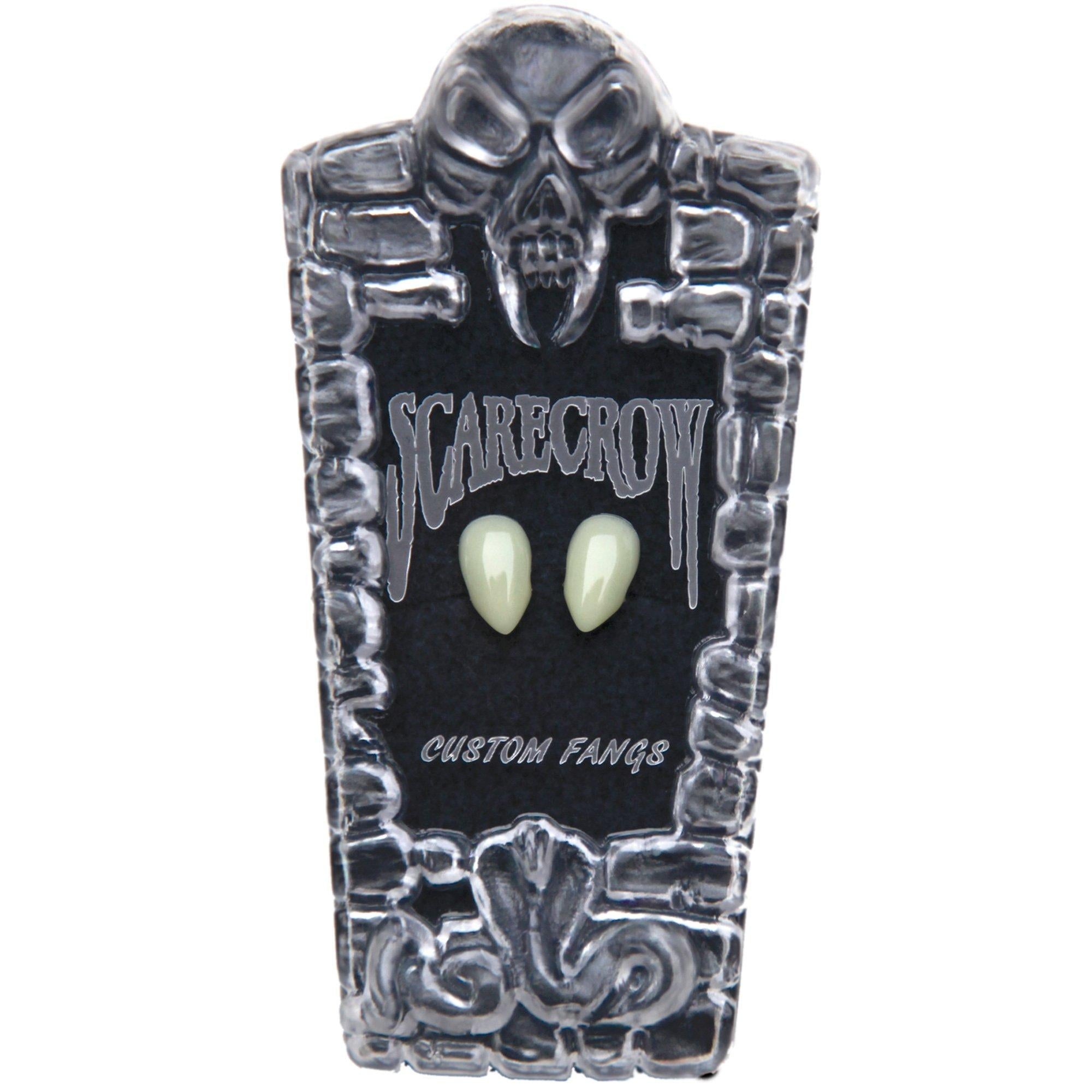 Scarecrow Glow-in-the-Dark Deluxe Vampire Fang Set, 14mm, 2pc