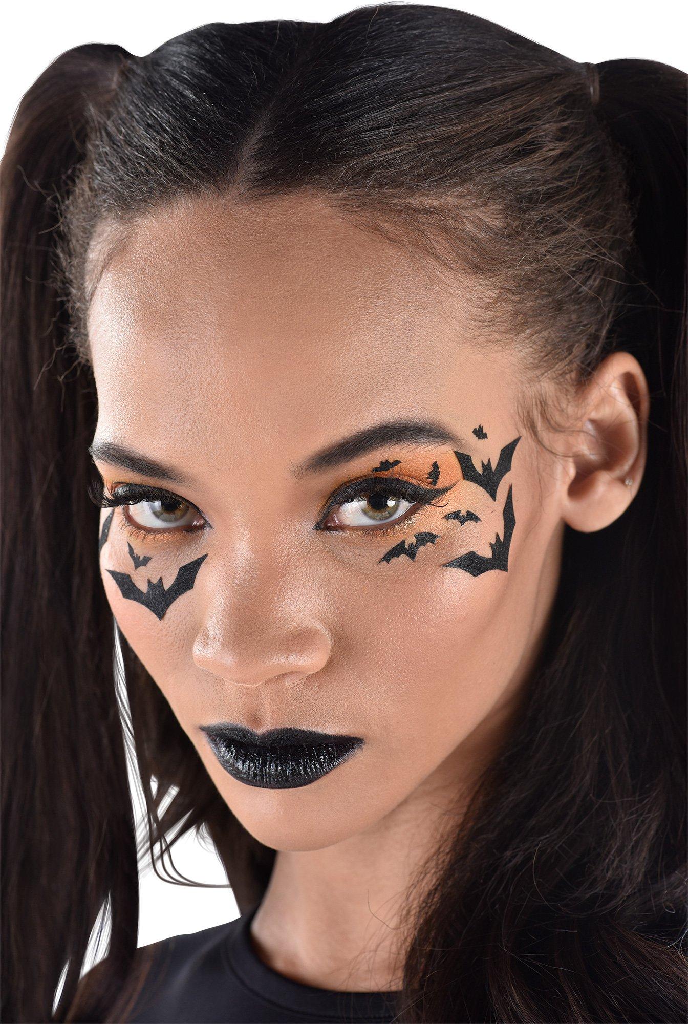 Glitter Black Bat Face Decals, 2pc - Image 2