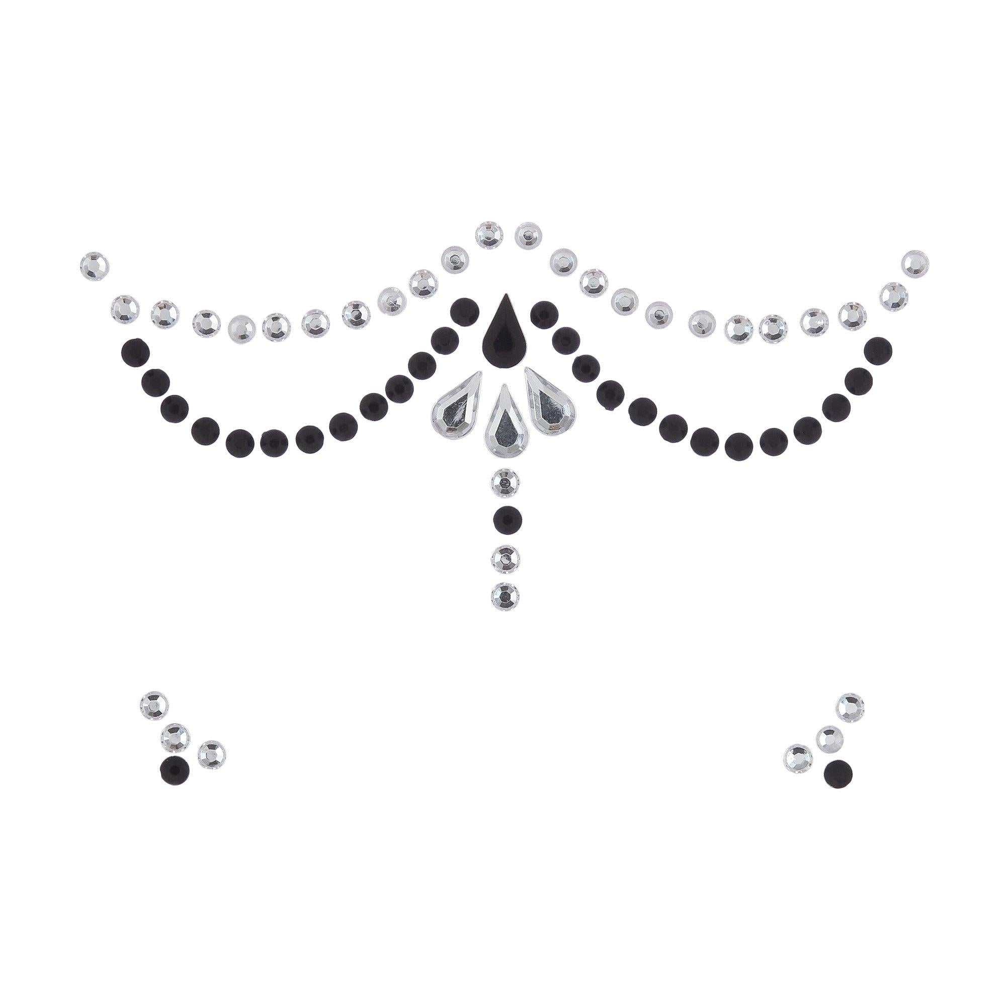 Black, White & Iridescent Face Jewels, 66pc - Image 2