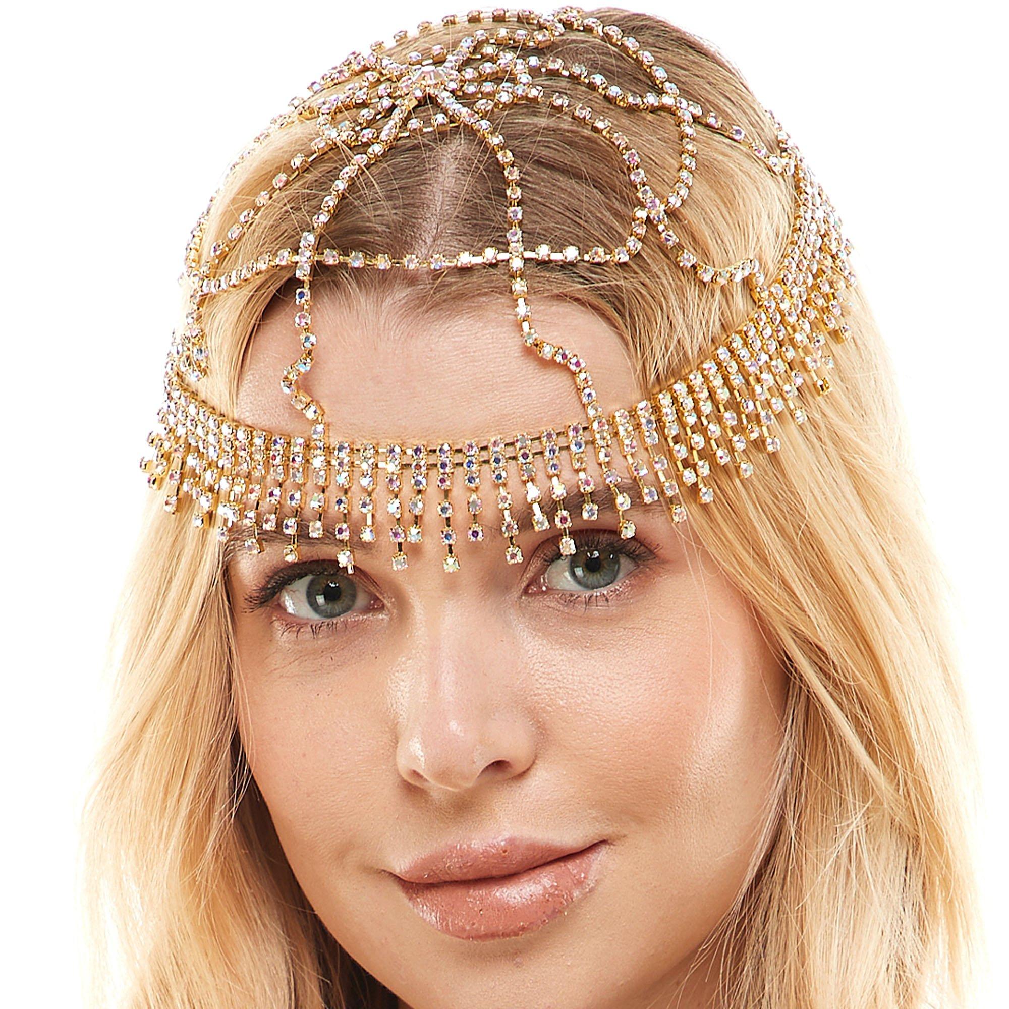 Adult Rhinestone Flapper Head Cap - Image 2