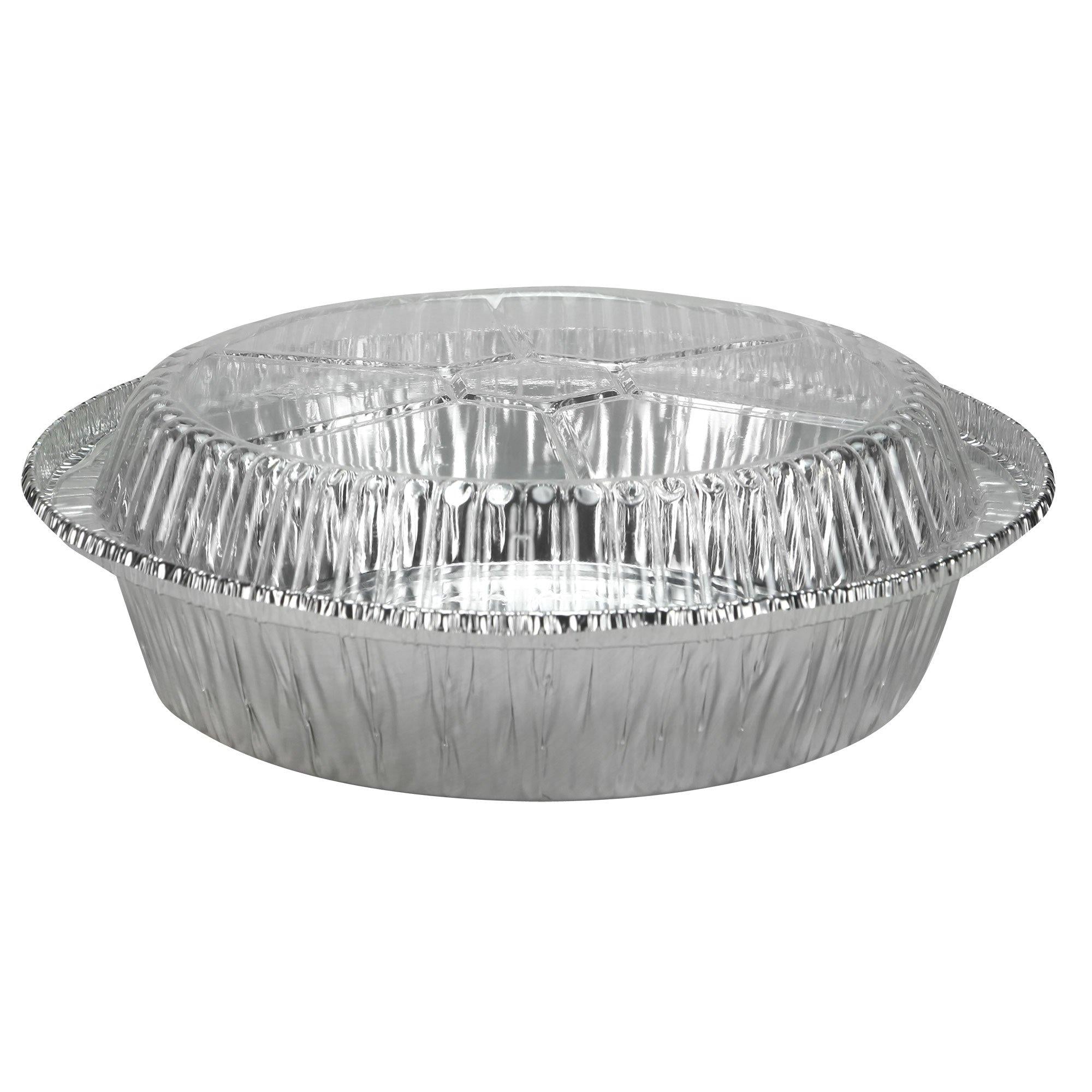 Reusable Round Aluminum Pans with Dome Lids, 7in, 4ct - Image 2
