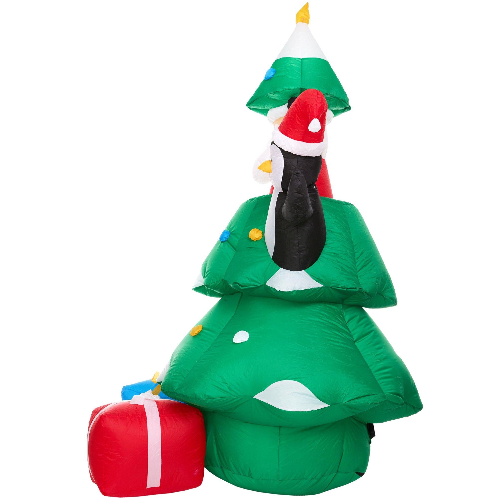 Christmas Tree, Santa Claus & Penguin Inflatable Yard Decoration, 7ft - Image 2