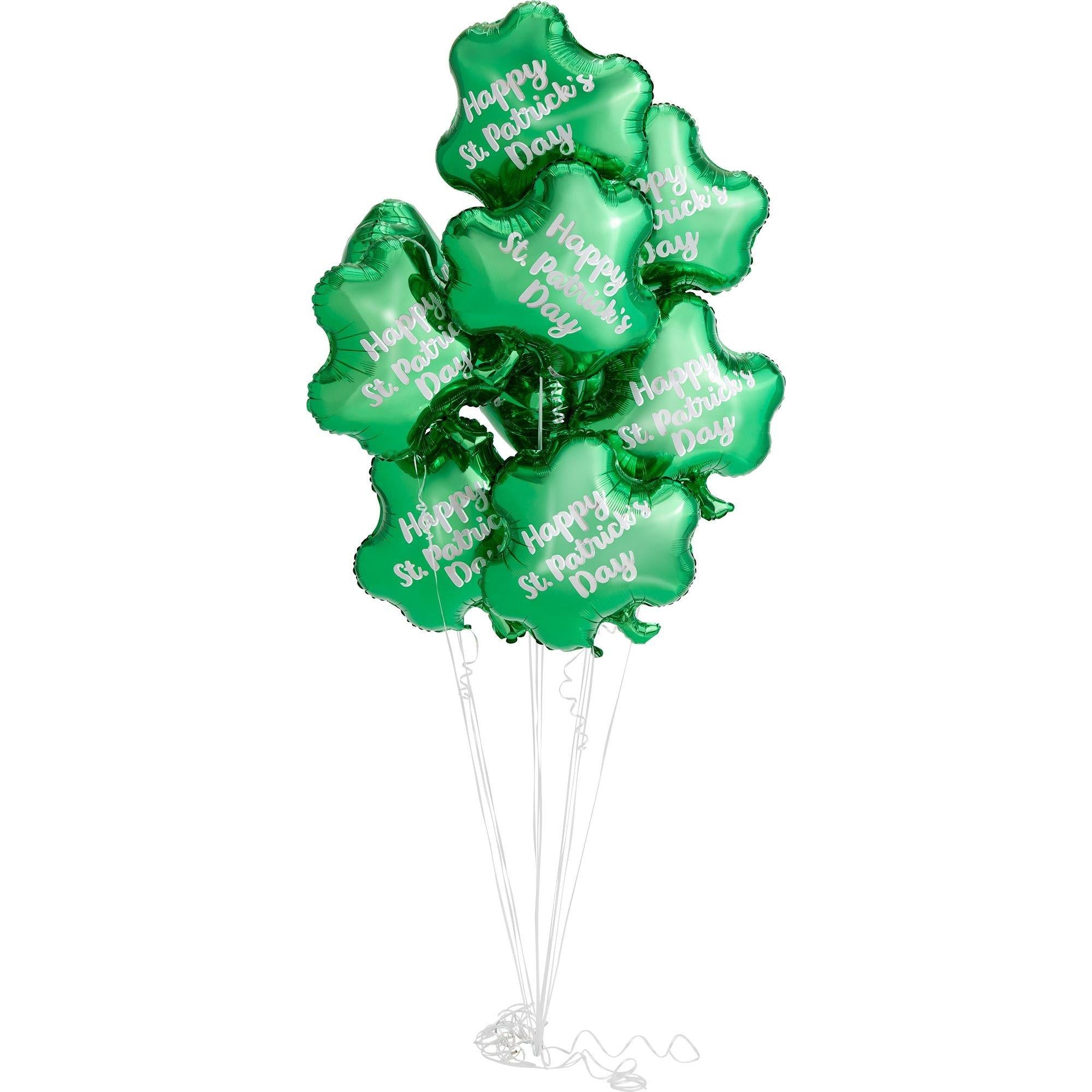 Green Happy St. Patrick's Day Shamrock Foil Balloon, 17in x 18in - Image 2
