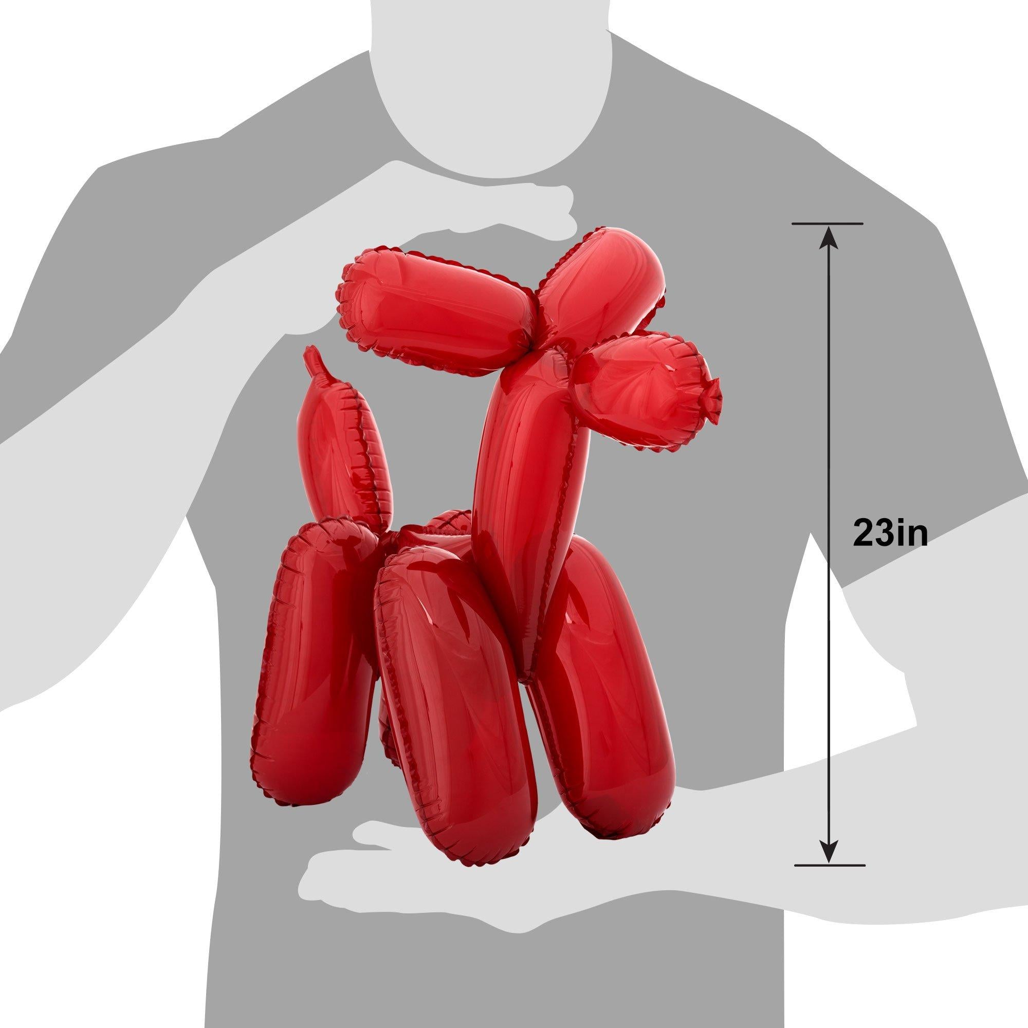 Air-Filled Sitting Red Balloon Dog Balloon, 23in - Image 2