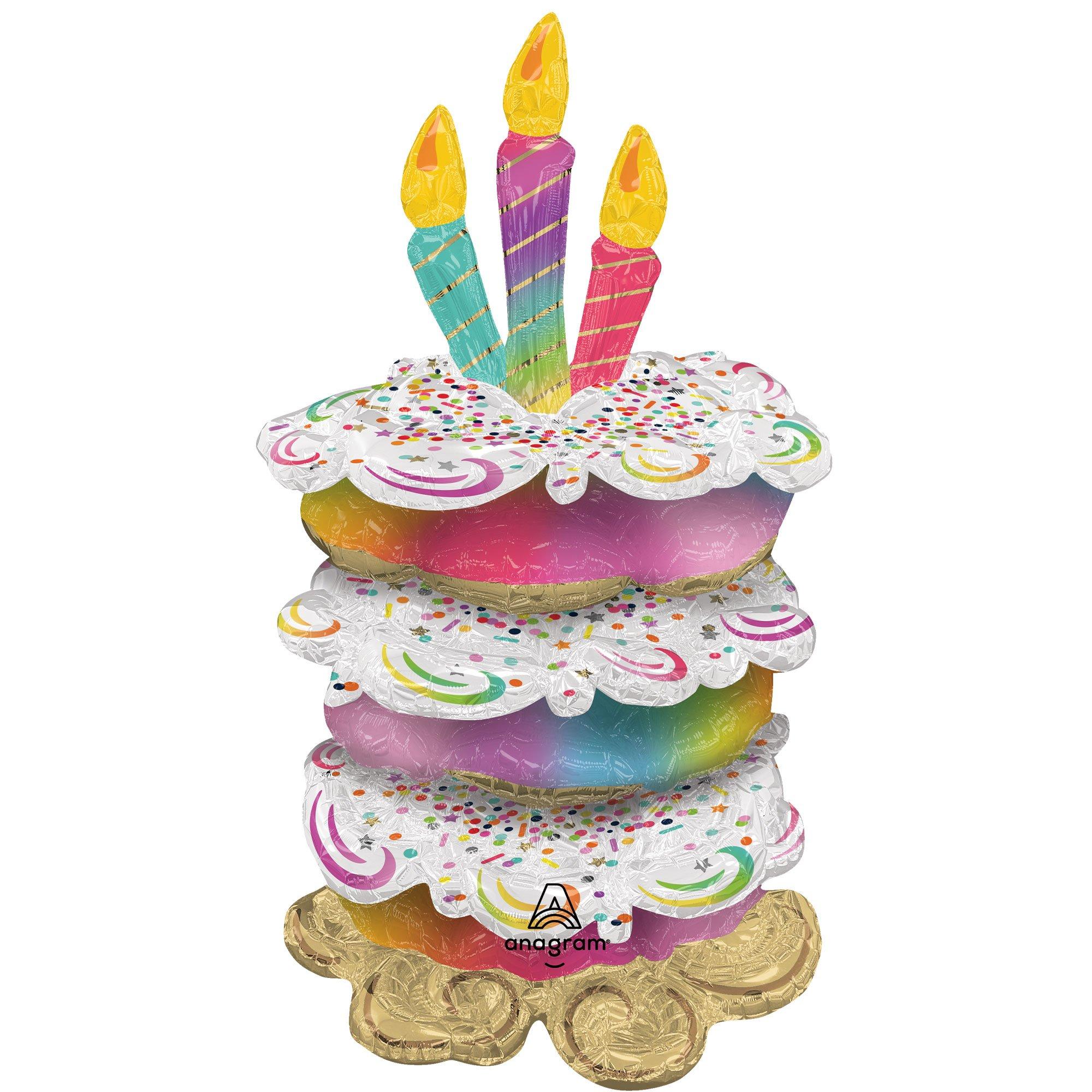 Stackerz Birthday Cake Foil Balloon, 46in