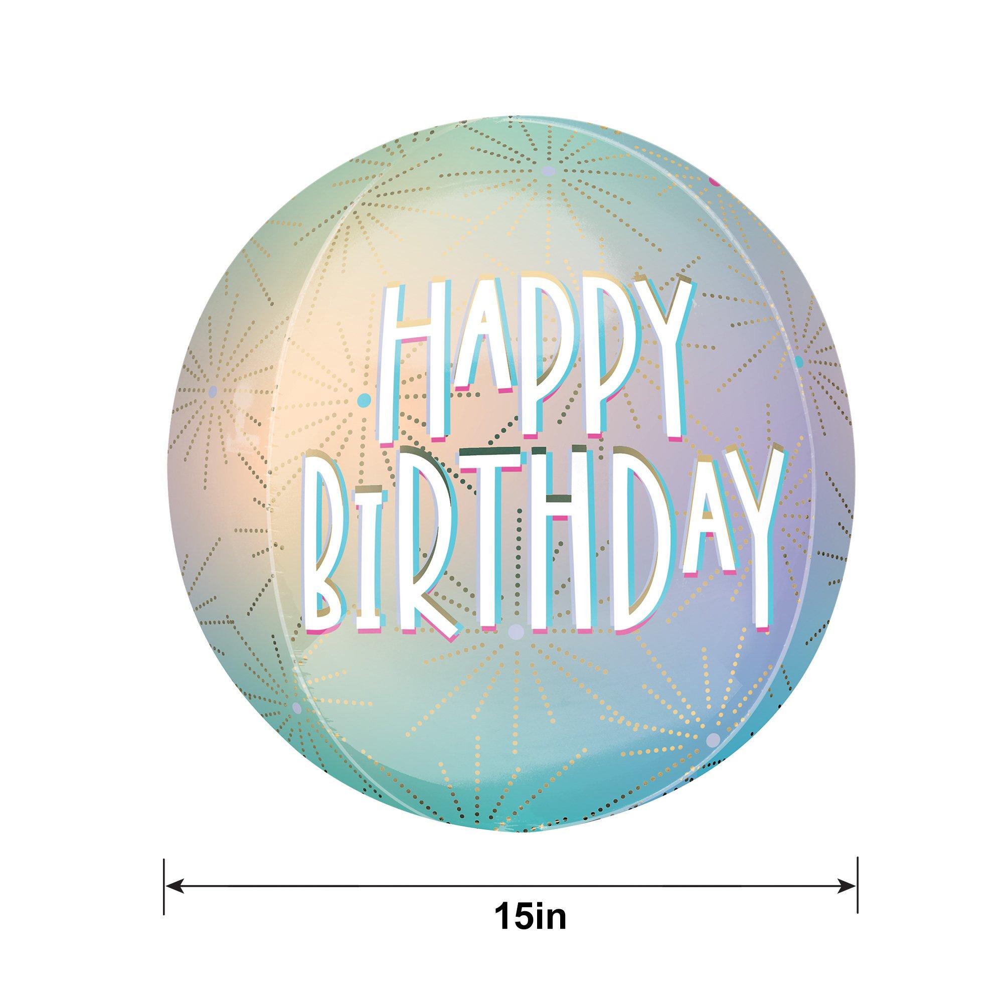 Pastel Dream Happy Birthday Orbz Balloon, 15in x 16in - Image 2