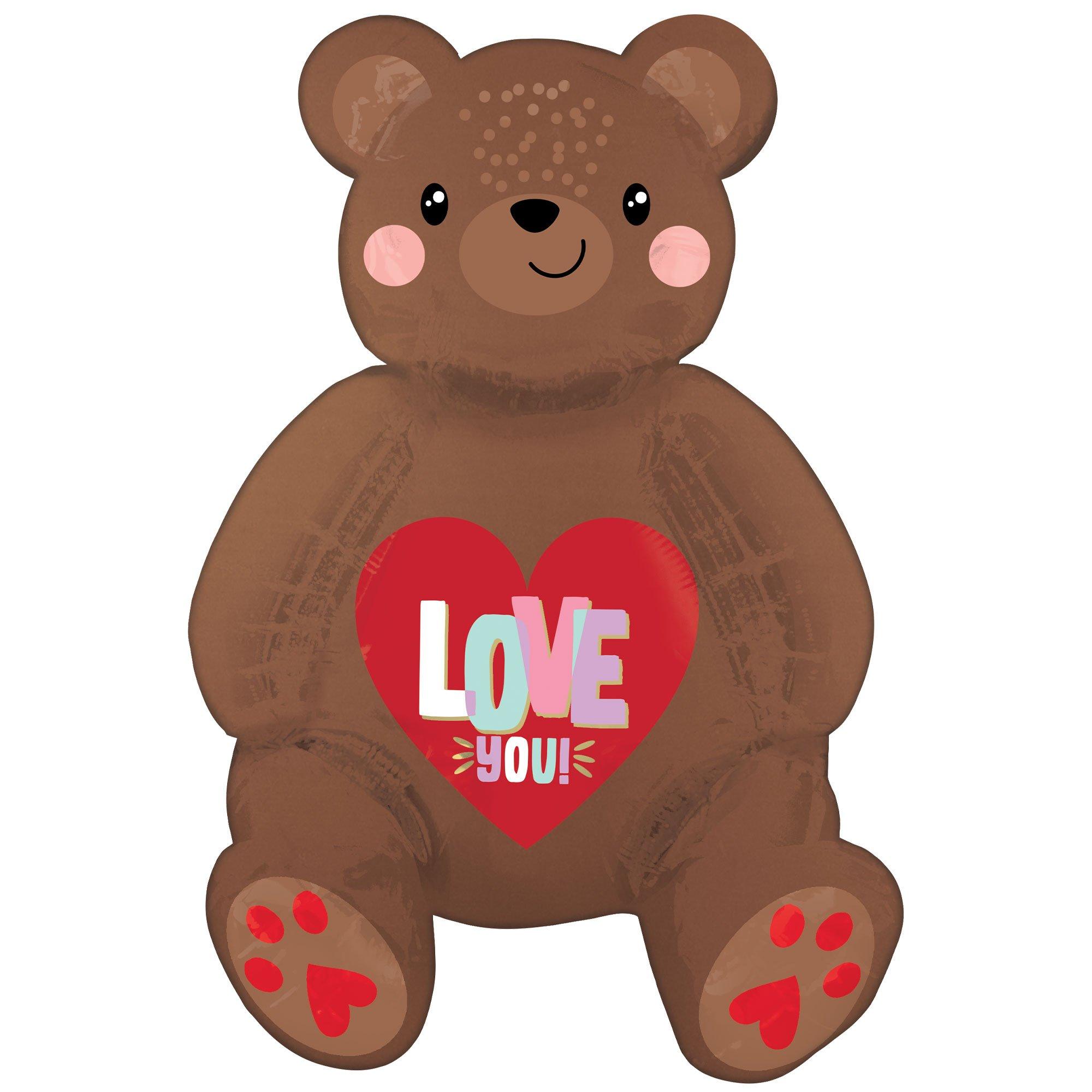 Air-Filled Sitting Love You Bear Balloon, 20in - Image 2