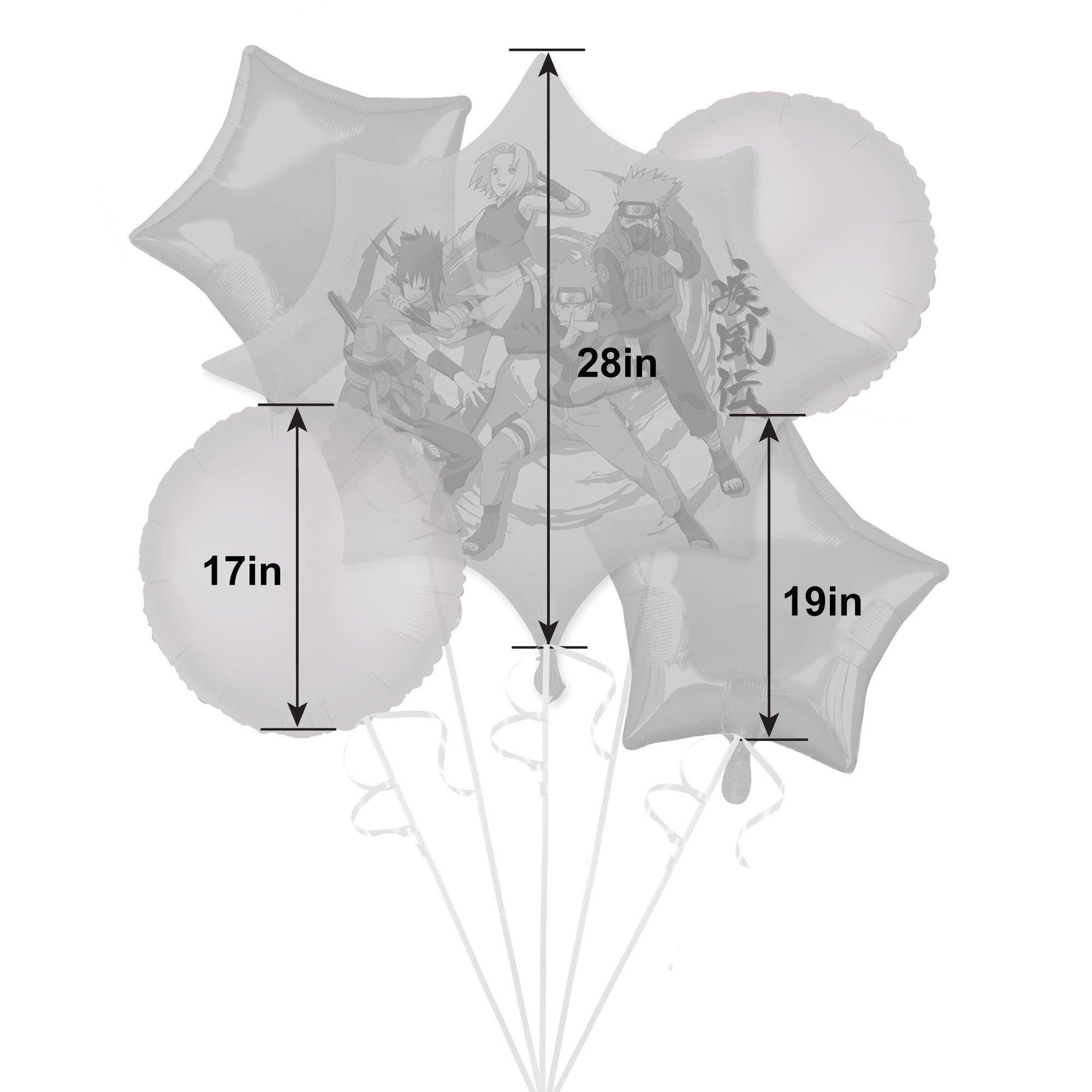 Naruto Shippuden Team 7 Foil Balloon Bouquet, 5pc - Image 2