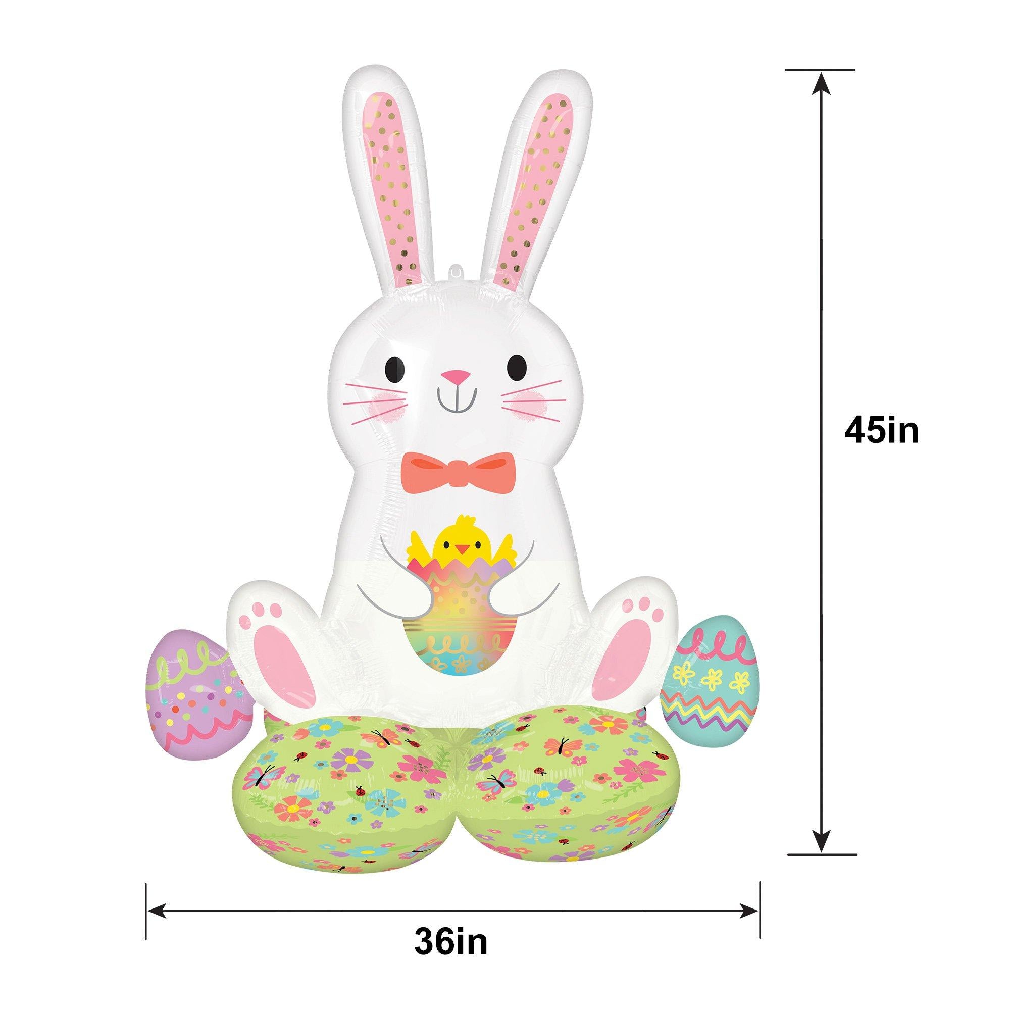 AirLoonz Easter Bunny Foil Balloon, 3.75ft - Bunny Love - Image 2